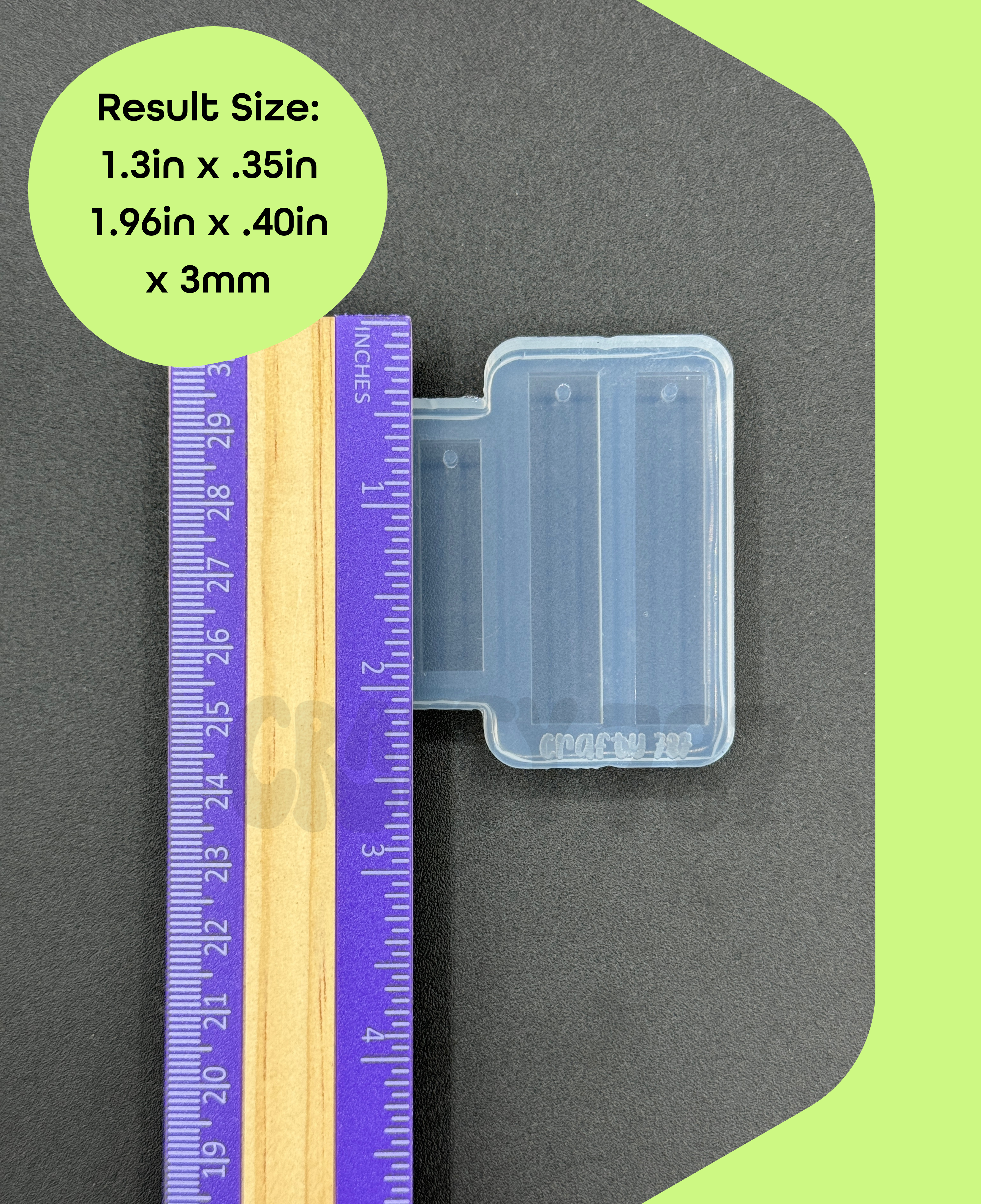 Slim Rectangular Dangle Earring Silicone Mold (d14)