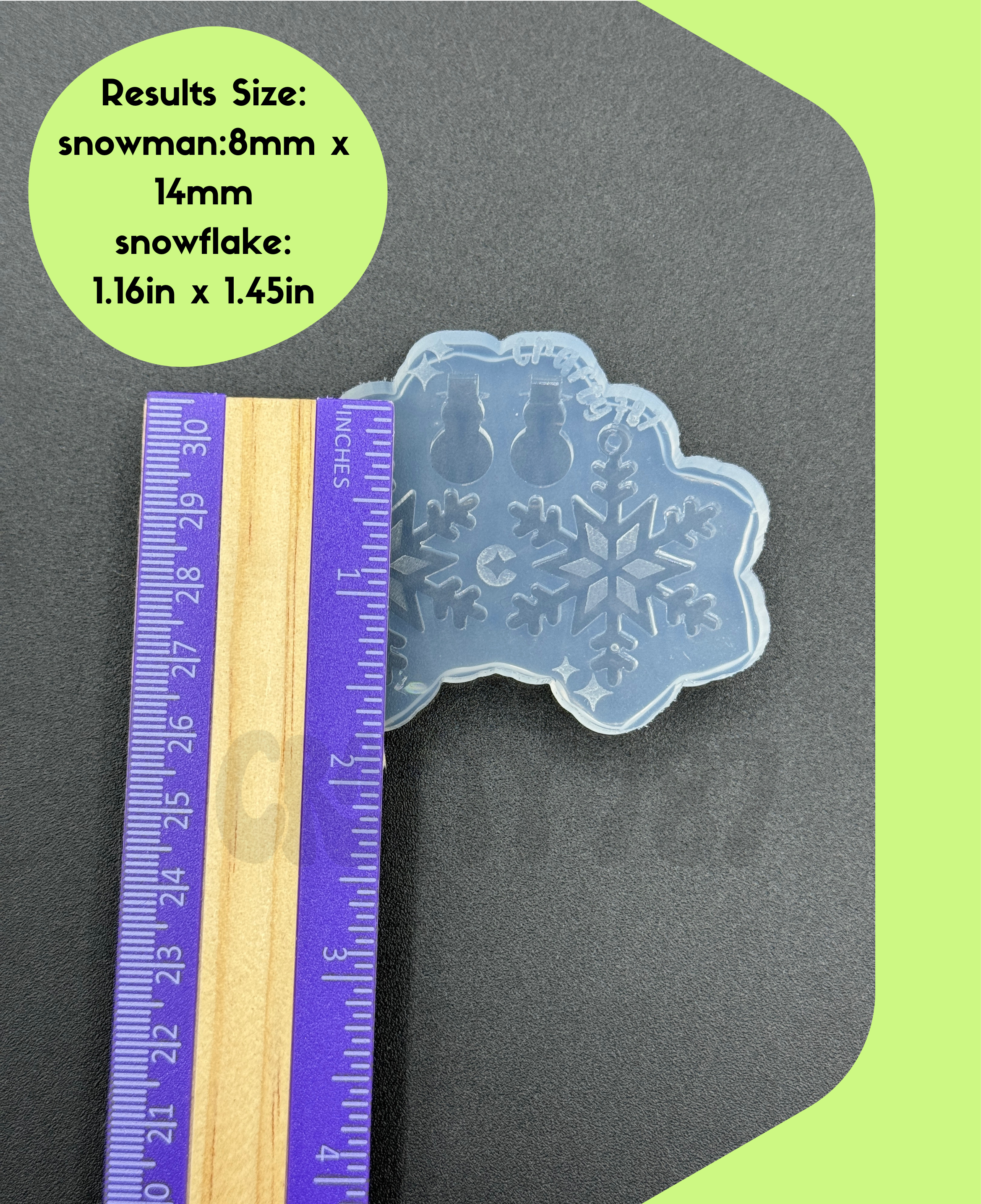 Snow Flake Dangle Earring Silicone Mold (small version) (C15)