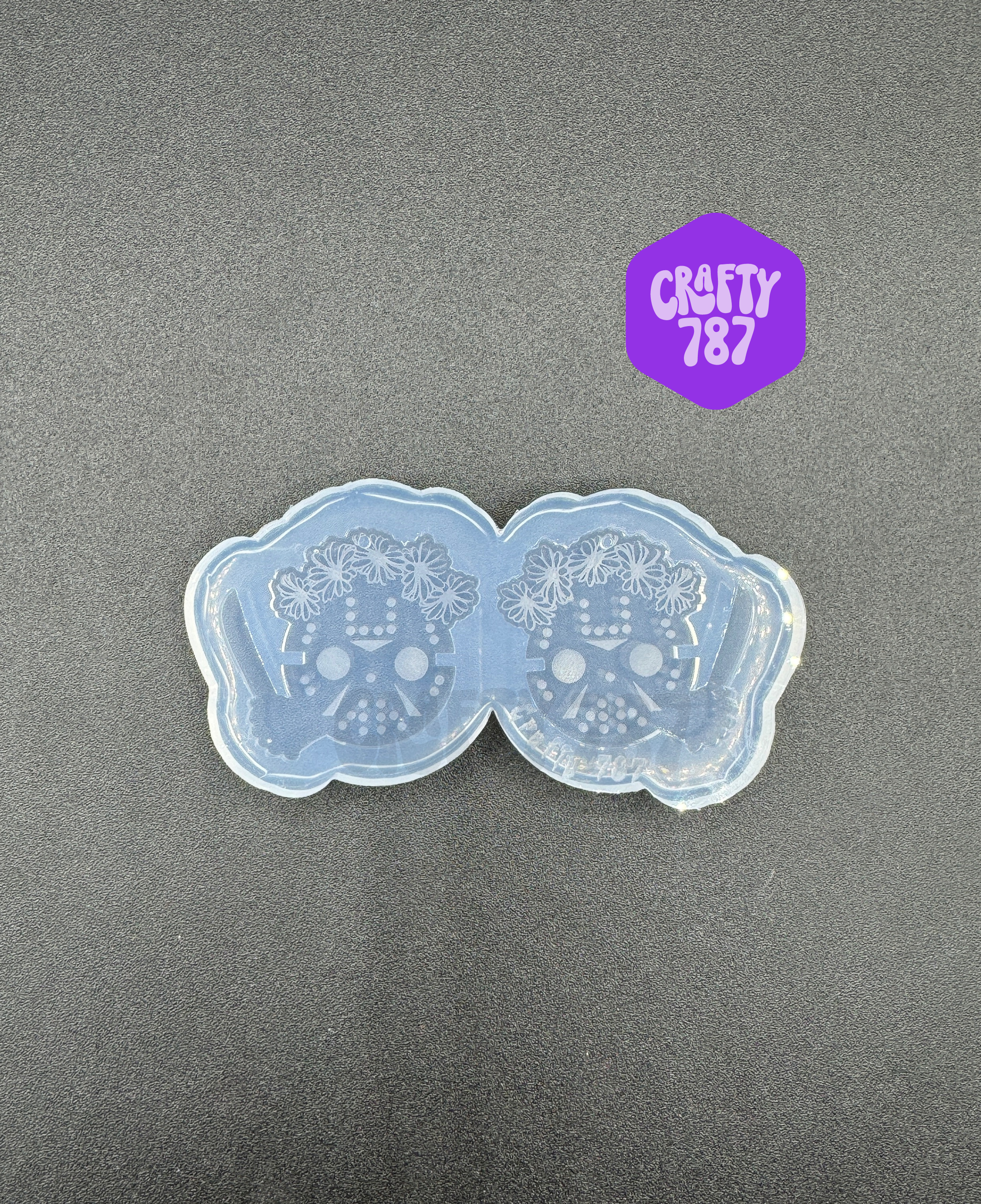 Horror Mask With Flowers Earring Silicone Mold (d14)