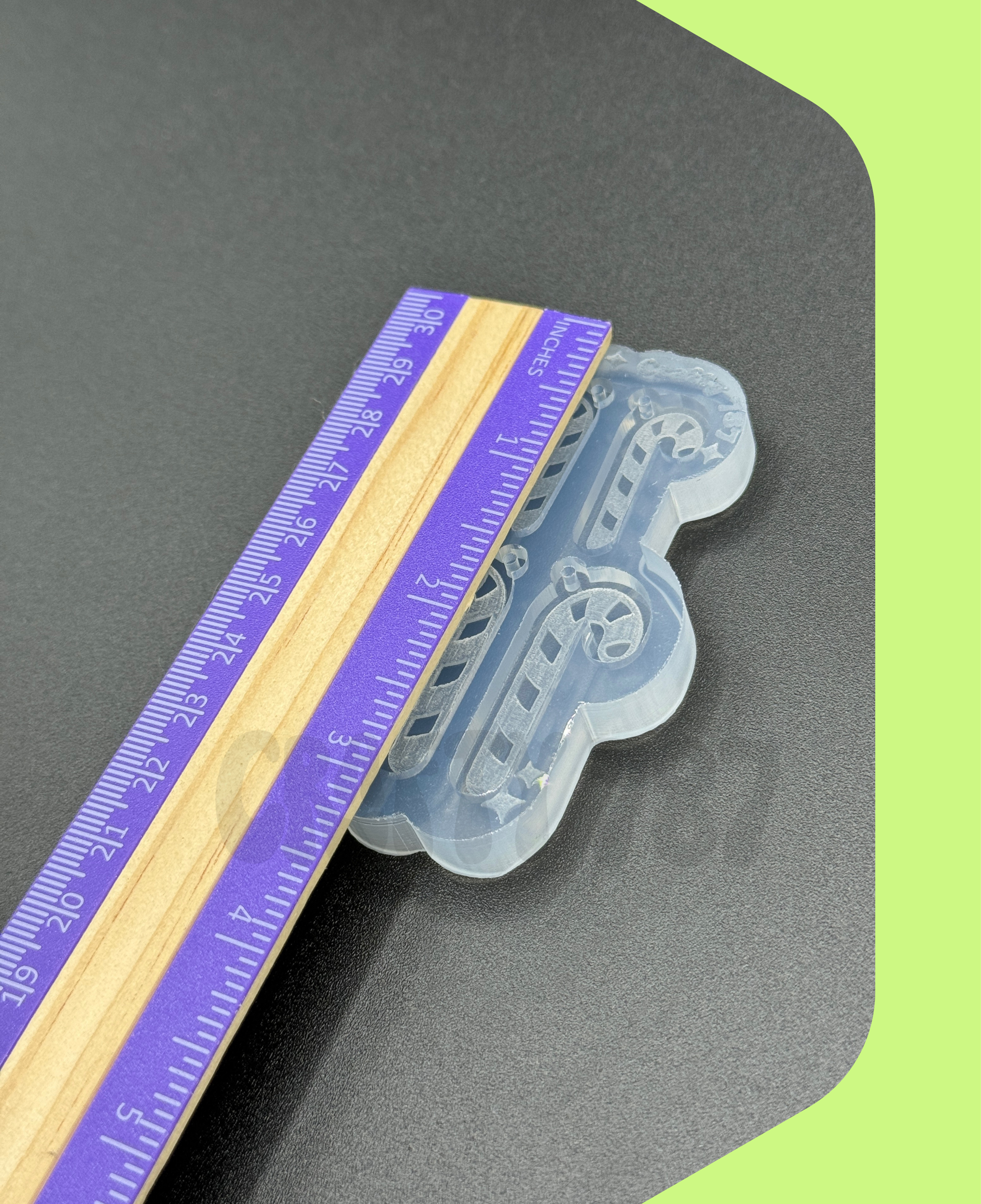 Candy Cane Dangle Earring Silicone Mold (small version) (C15)