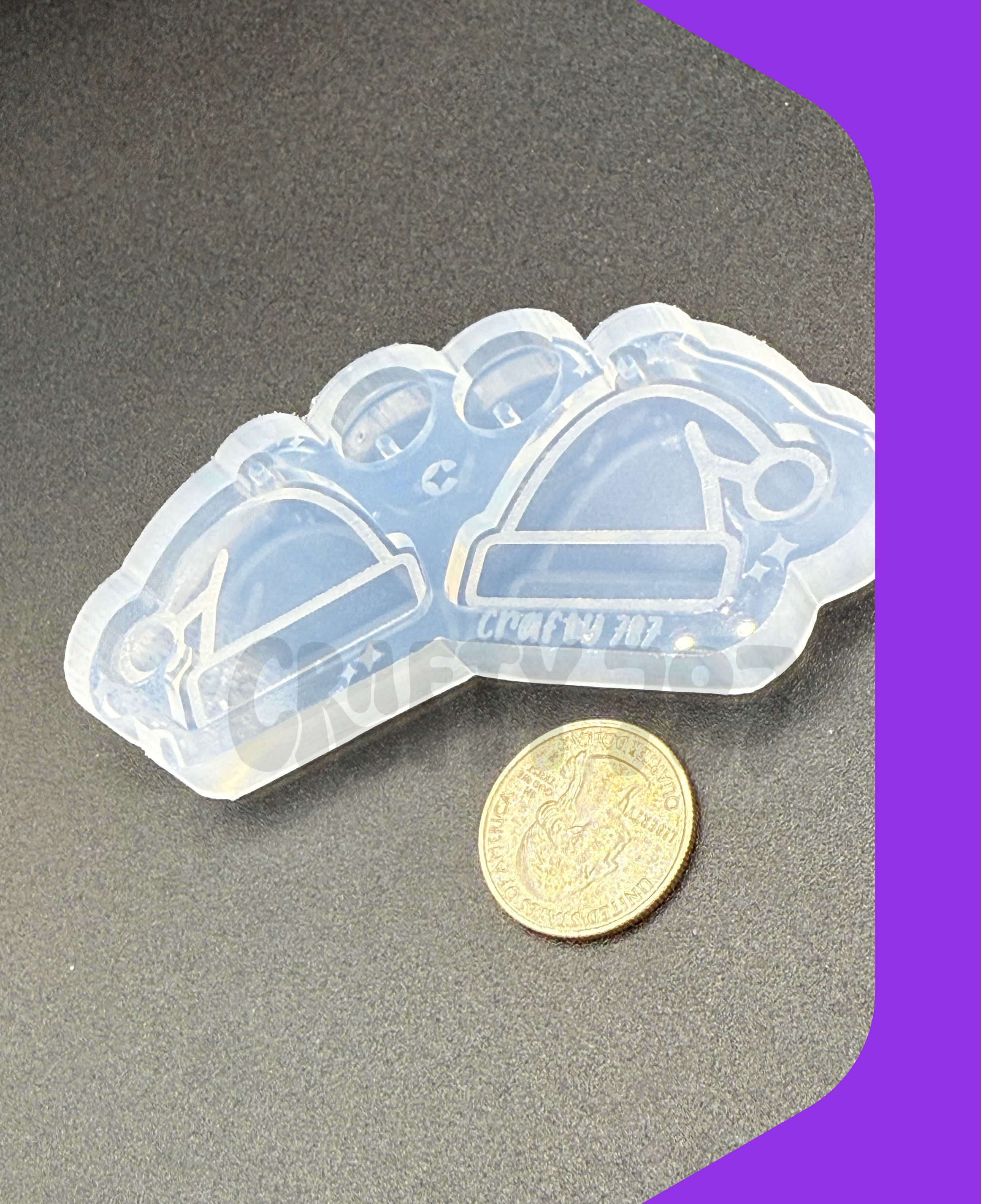 Santa Hat Dangle Earring Silicone Mold (D15)