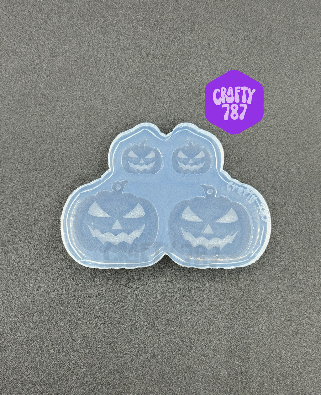 Scary Pumpkin Face Dangle Earring Silicone Mold (D5)