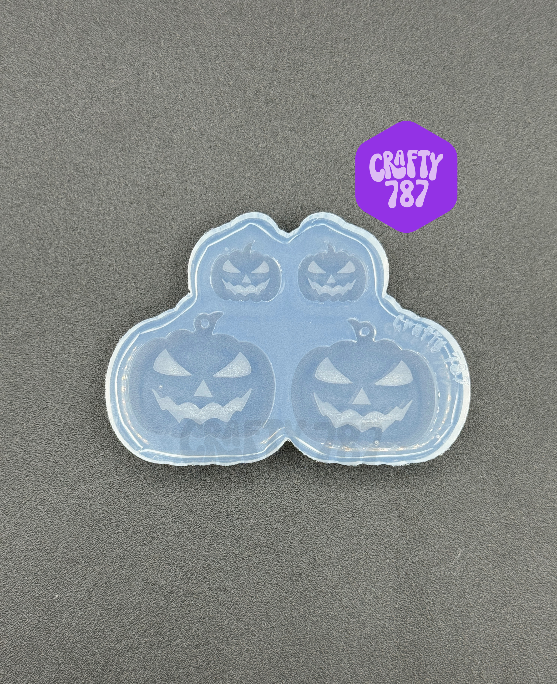 Scary Pumpkin Face Dangle Earring Silicone Mold (D5)
