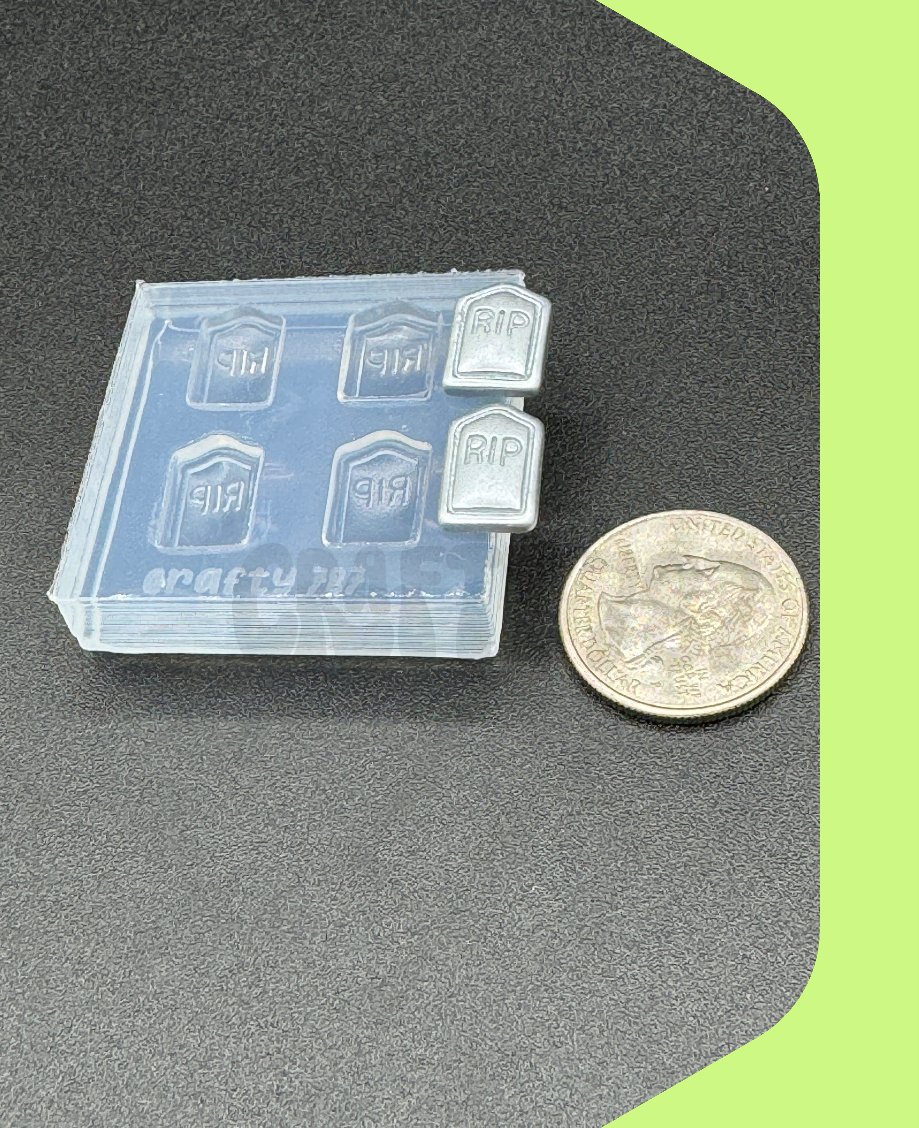 Tombstone RIP Grave Halloween Silicone Mold, Earrings Silicone Mold (A15)