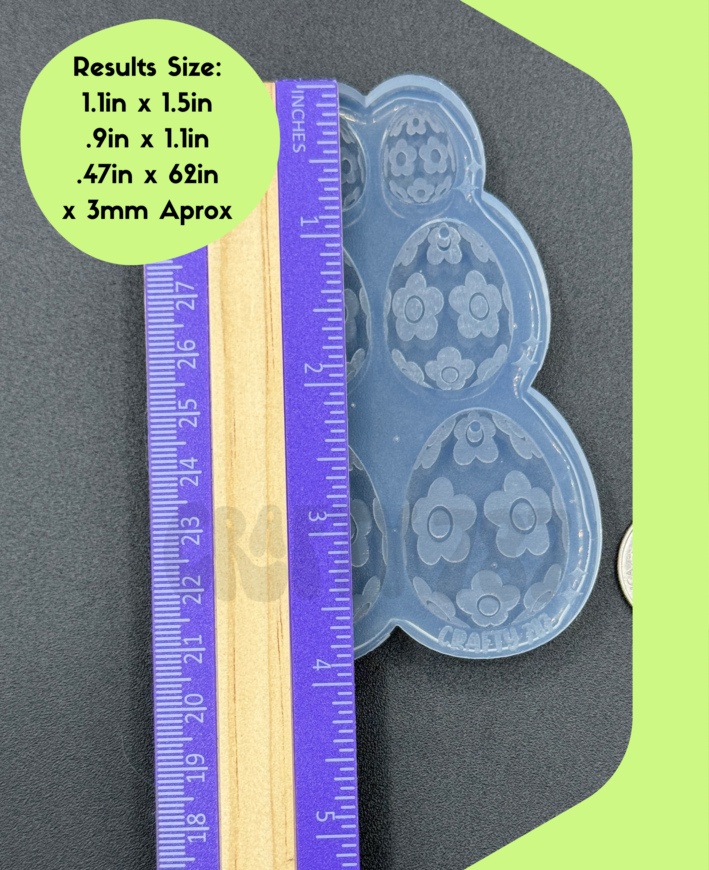 Flower Egg Easter Dangle Earring Silicone Mold Variety Size(D15)