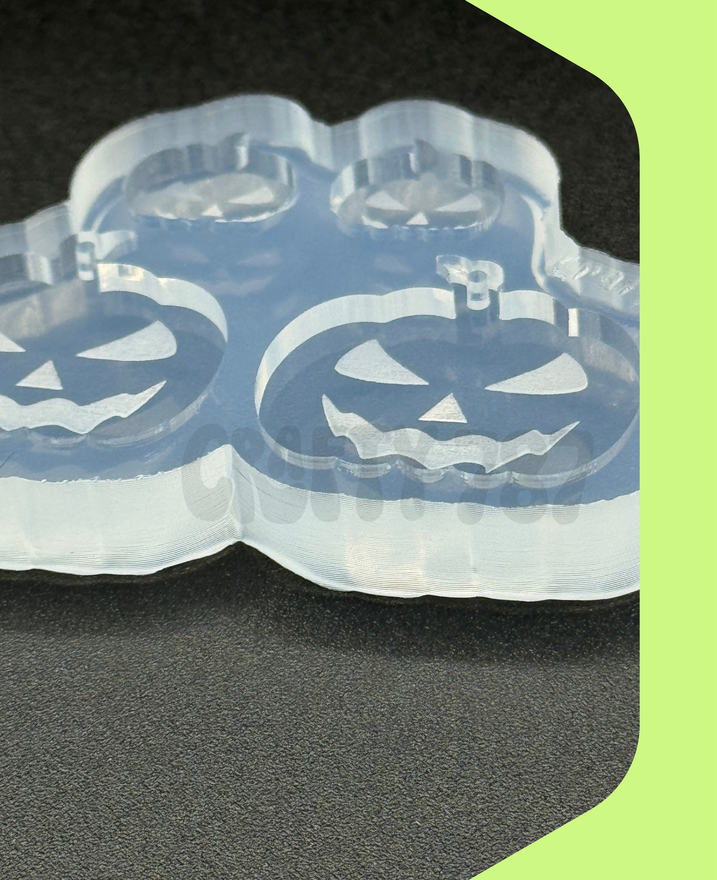 Scary Pumpkin Face Dangle Earring Silicone Mold (D5)