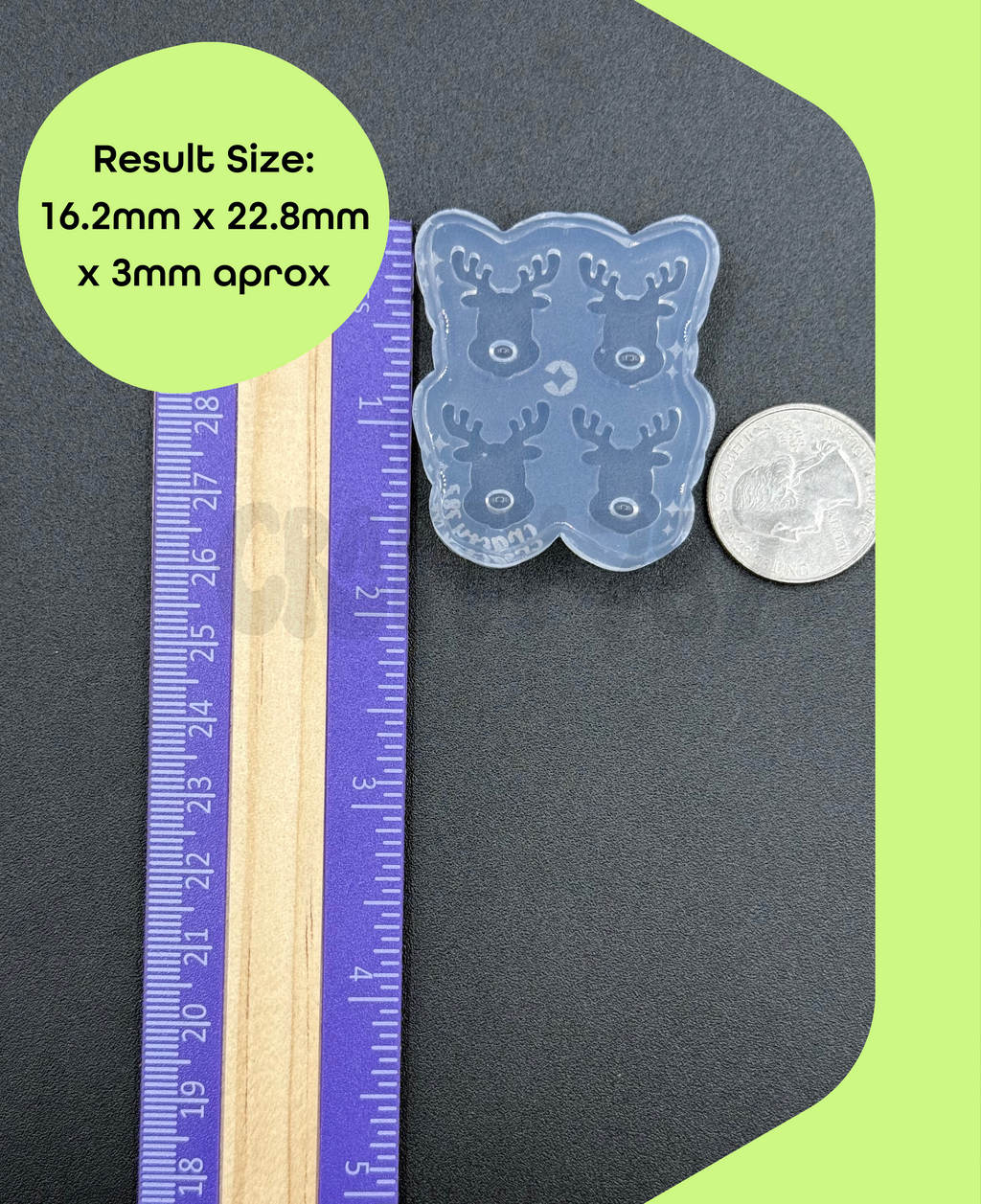 Reindeer Stud Earring Silicone Mold (Layered)(D15)