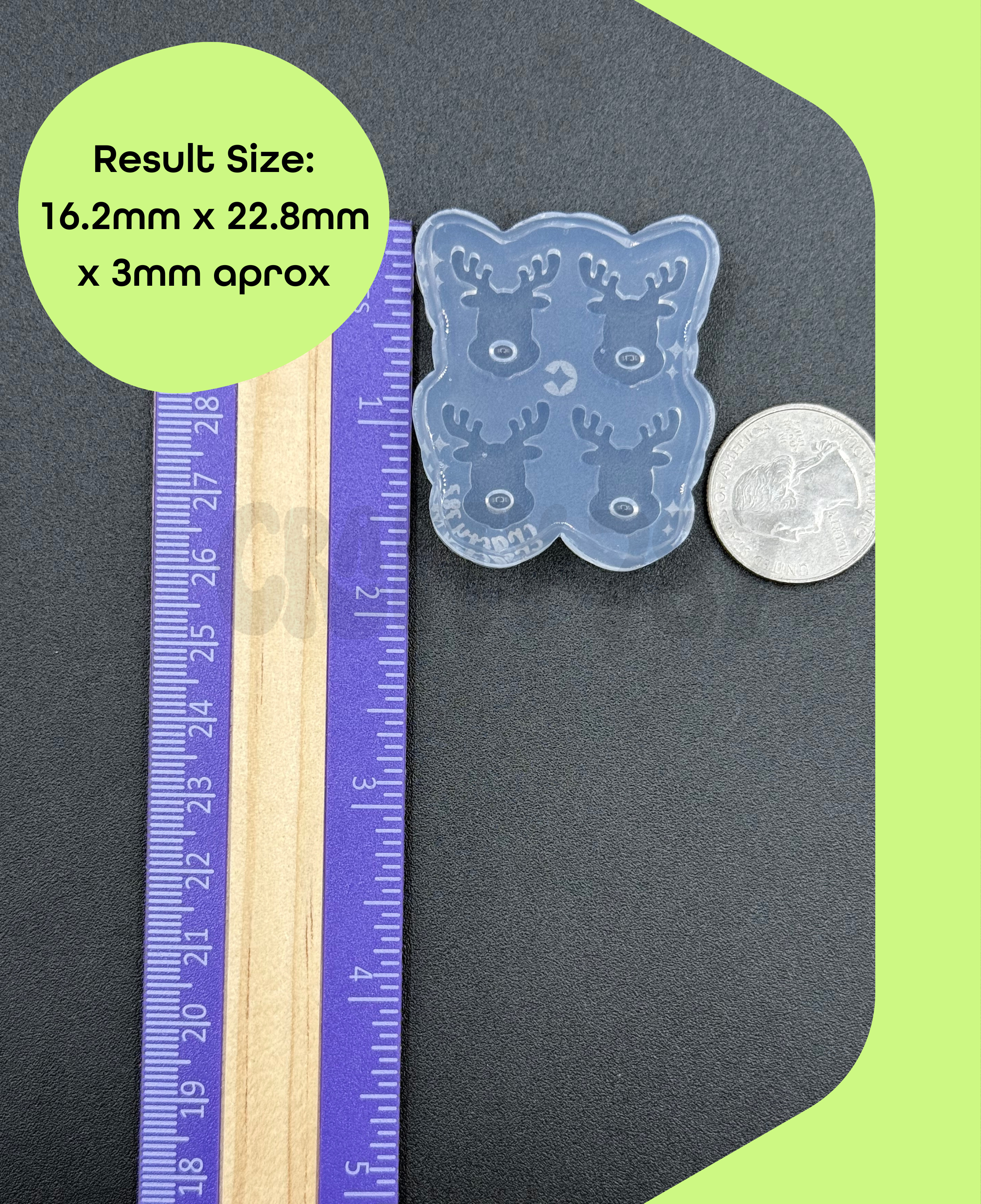 Reindeer Stud Earring Silicone Mold (Layered)(D15)