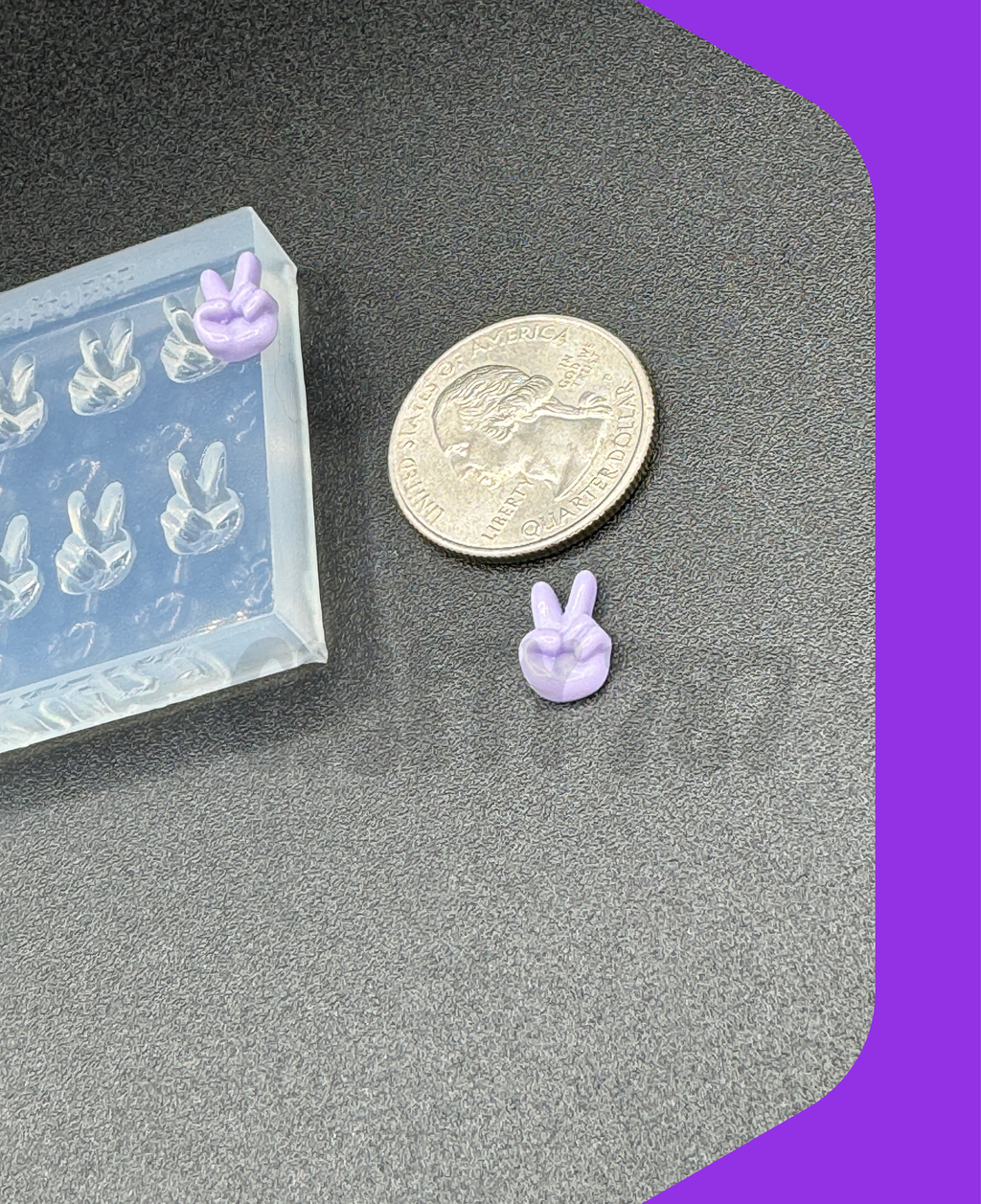 Peace Hand sign Silicone Mold (d14)