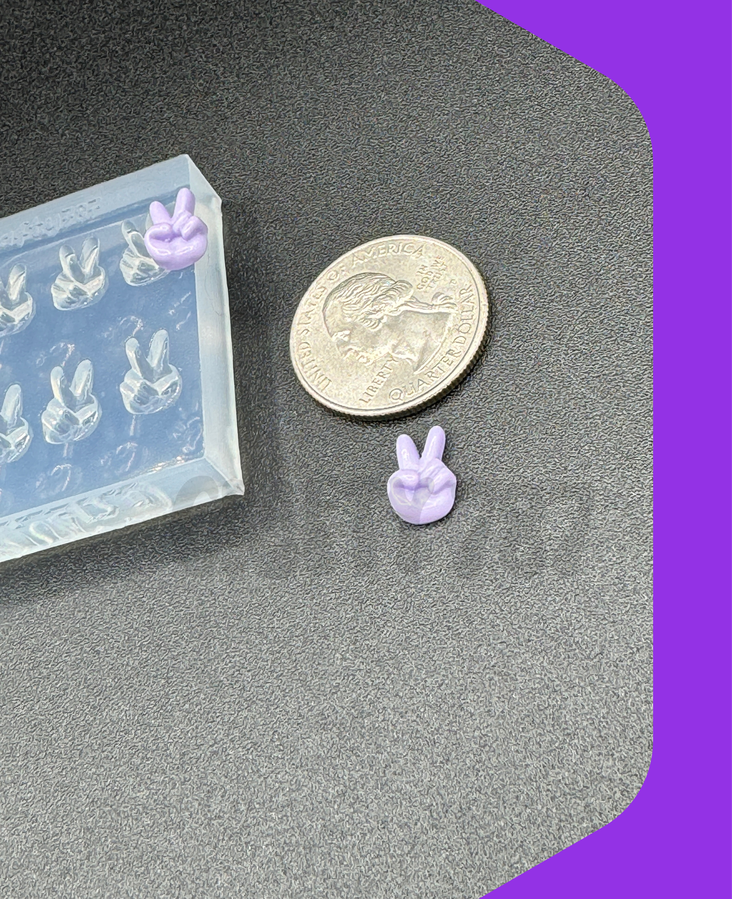 Peace Hand sign Silicone Mold (d14)