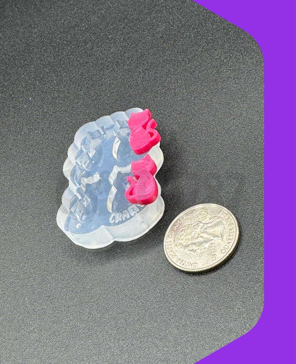 Cat Stud Earring Silicone Mold (A15)