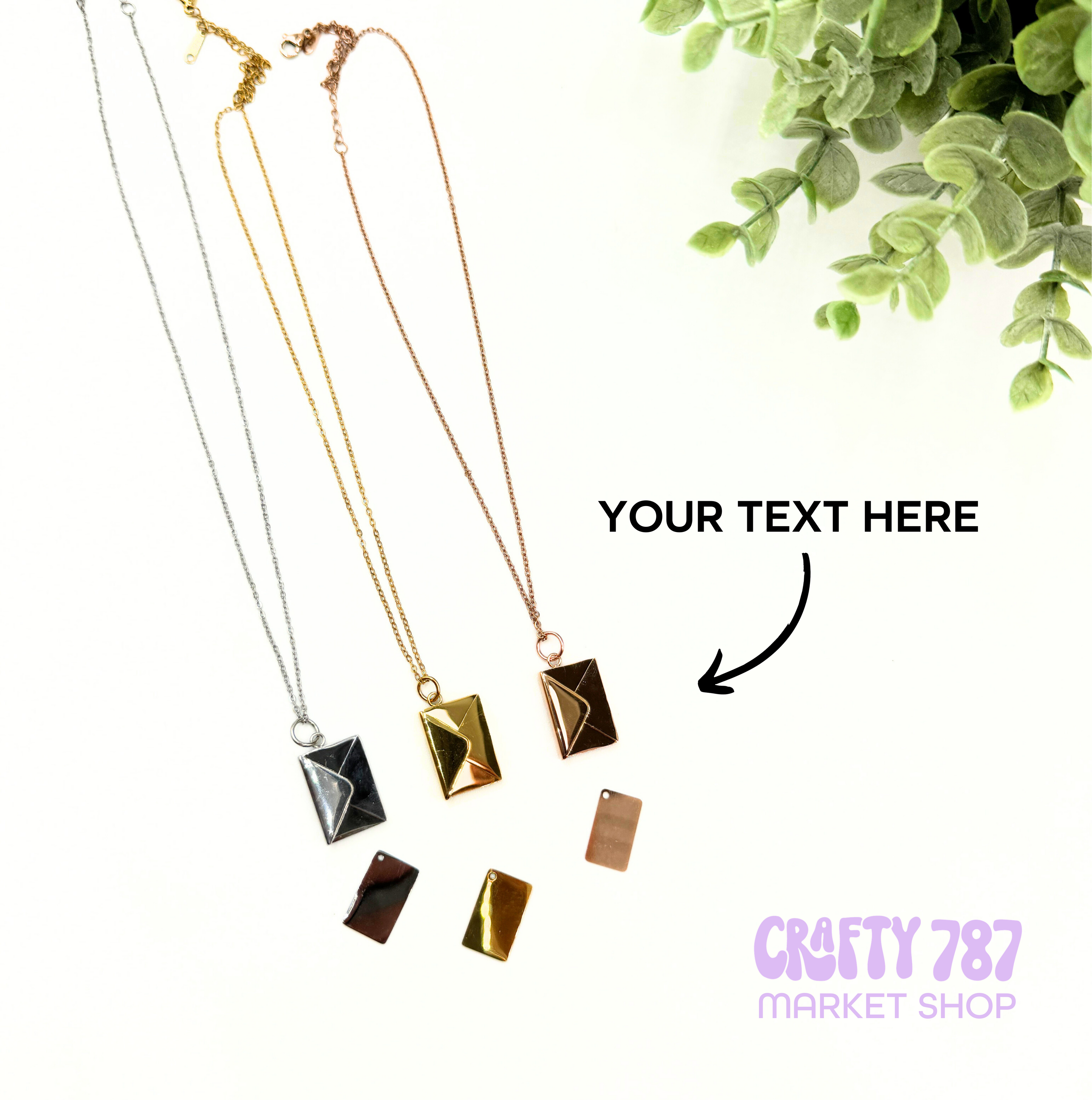 Personalize Envelope Necklace