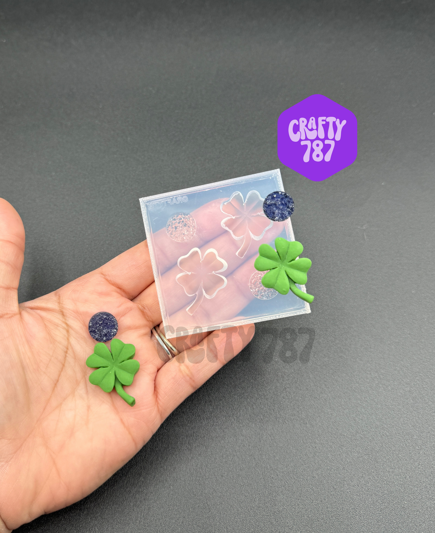 Clover with Druzy Silicone Mold (d15)