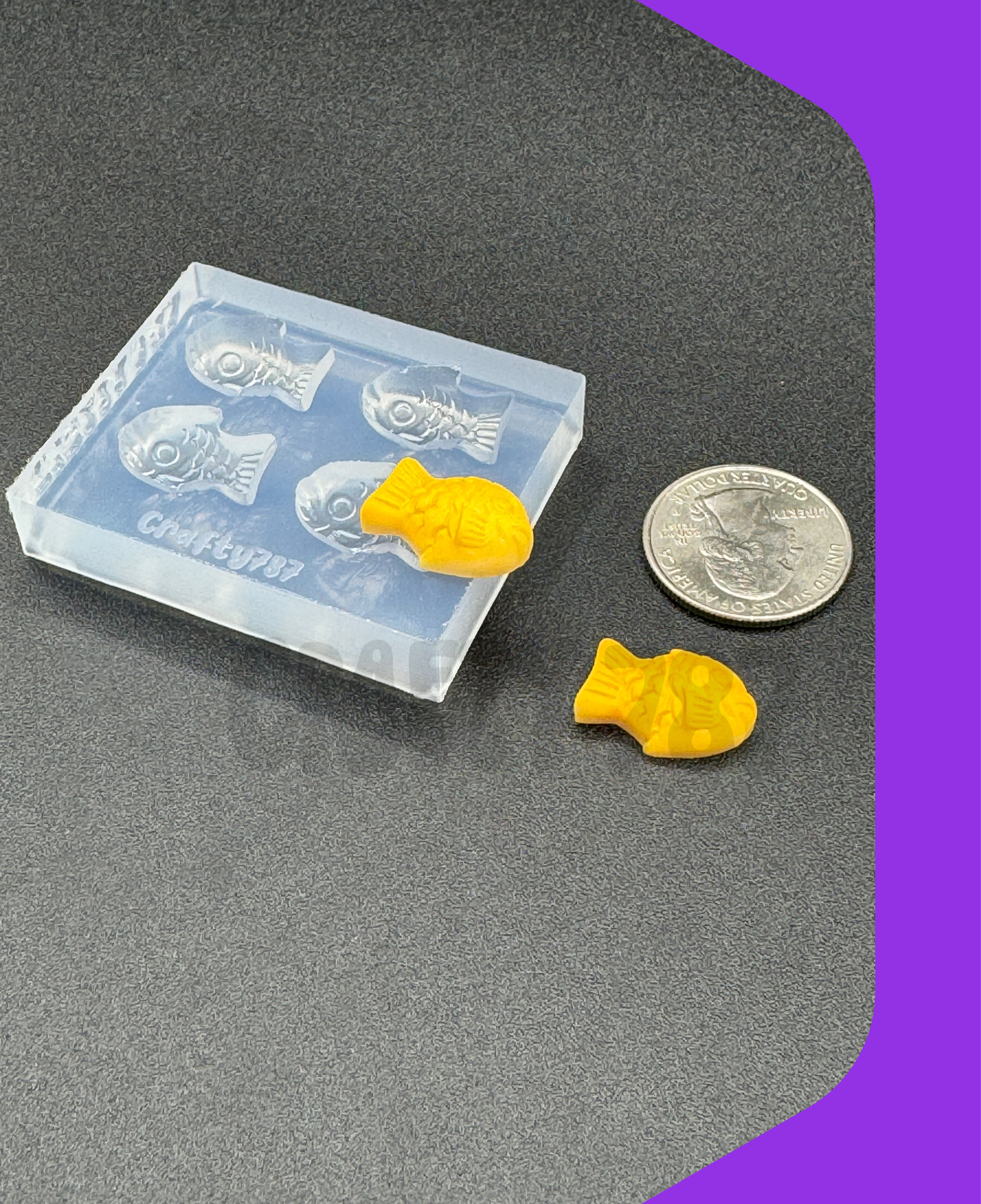 Goldfish Taiyaki Cracker Silicone Mold, Earring Silicone Mold (A15)