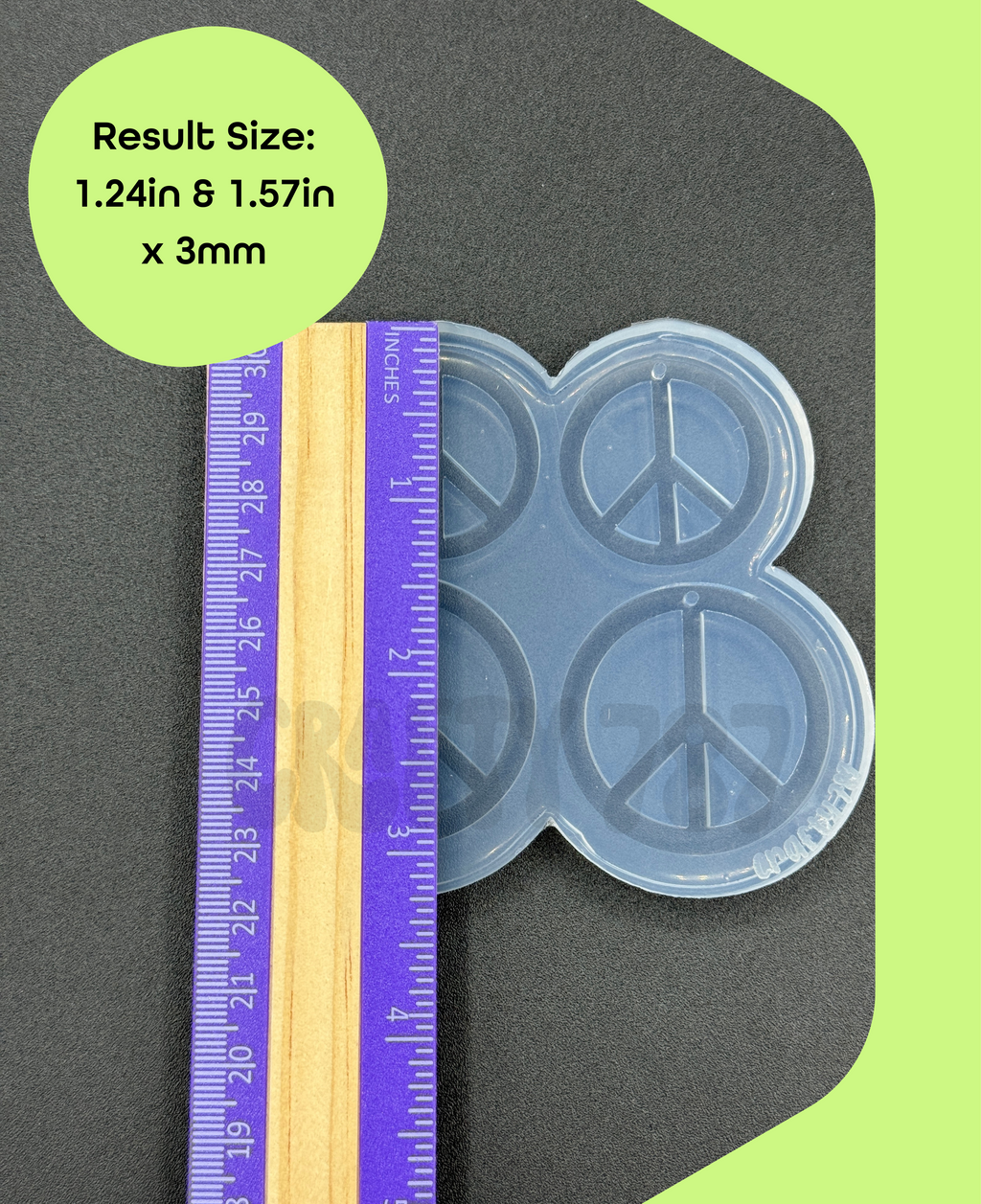 Peace Symbol Dangle Earring Silicone Mold (d13)