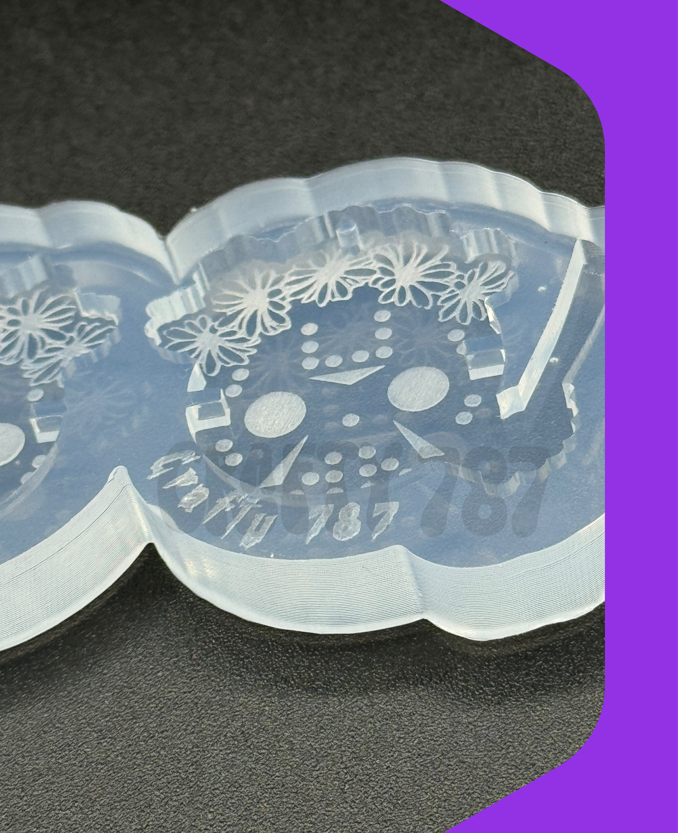 Horror Mask With Flowers Earring Silicone Mold (d14)