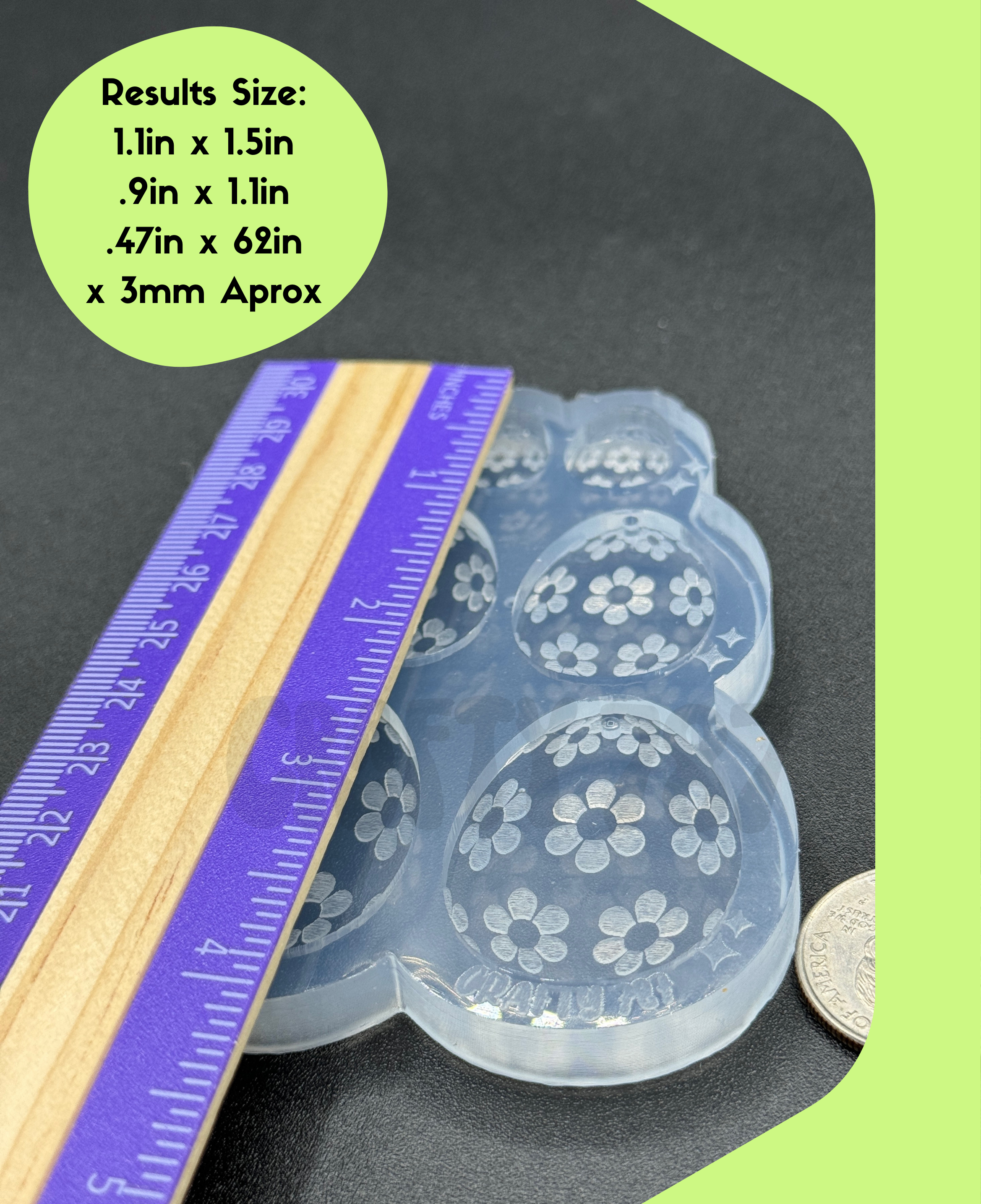Egg Flower Dangle Earring Silicone Mold 2 version (D15)