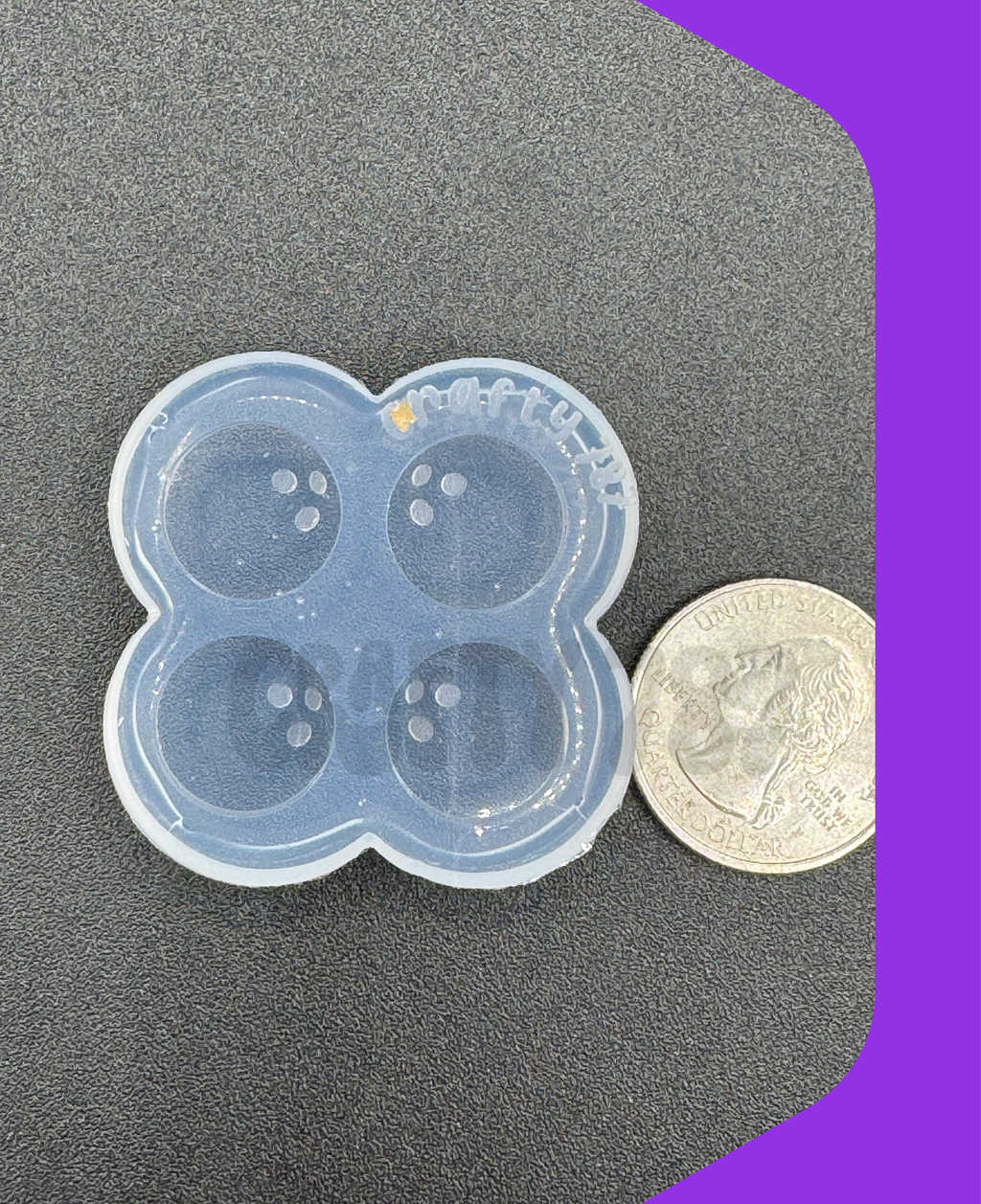 Bowling Ball Bits Stud Earring Silicone Mold (D15)