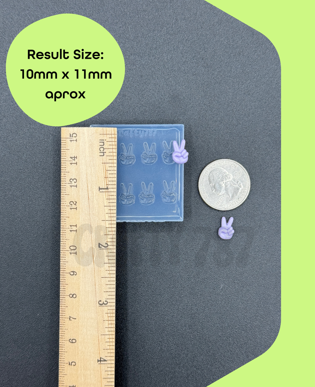 Peace Hand sign Silicone Mold (d14)