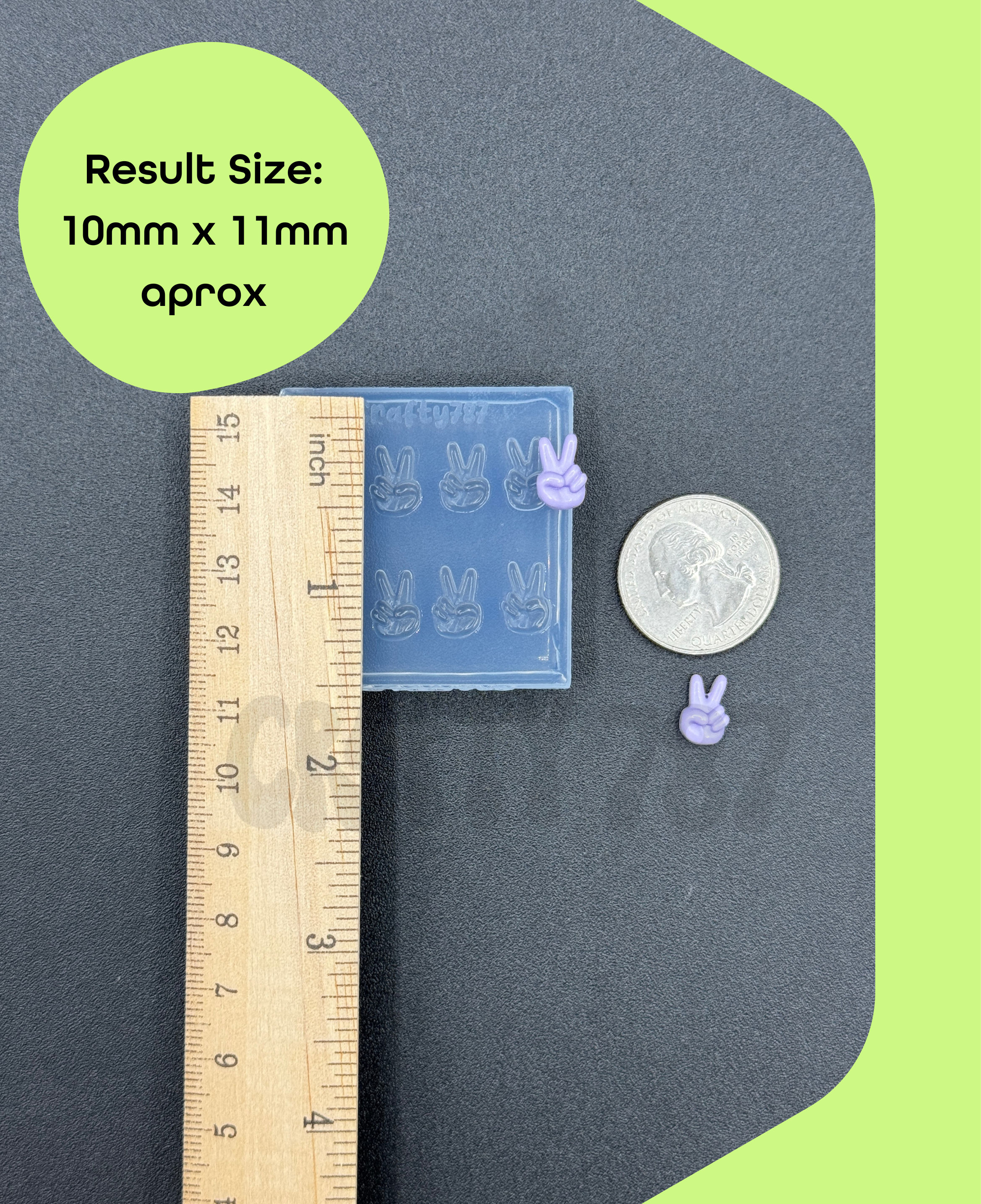 Peace Hand sign Silicone Mold (d14)