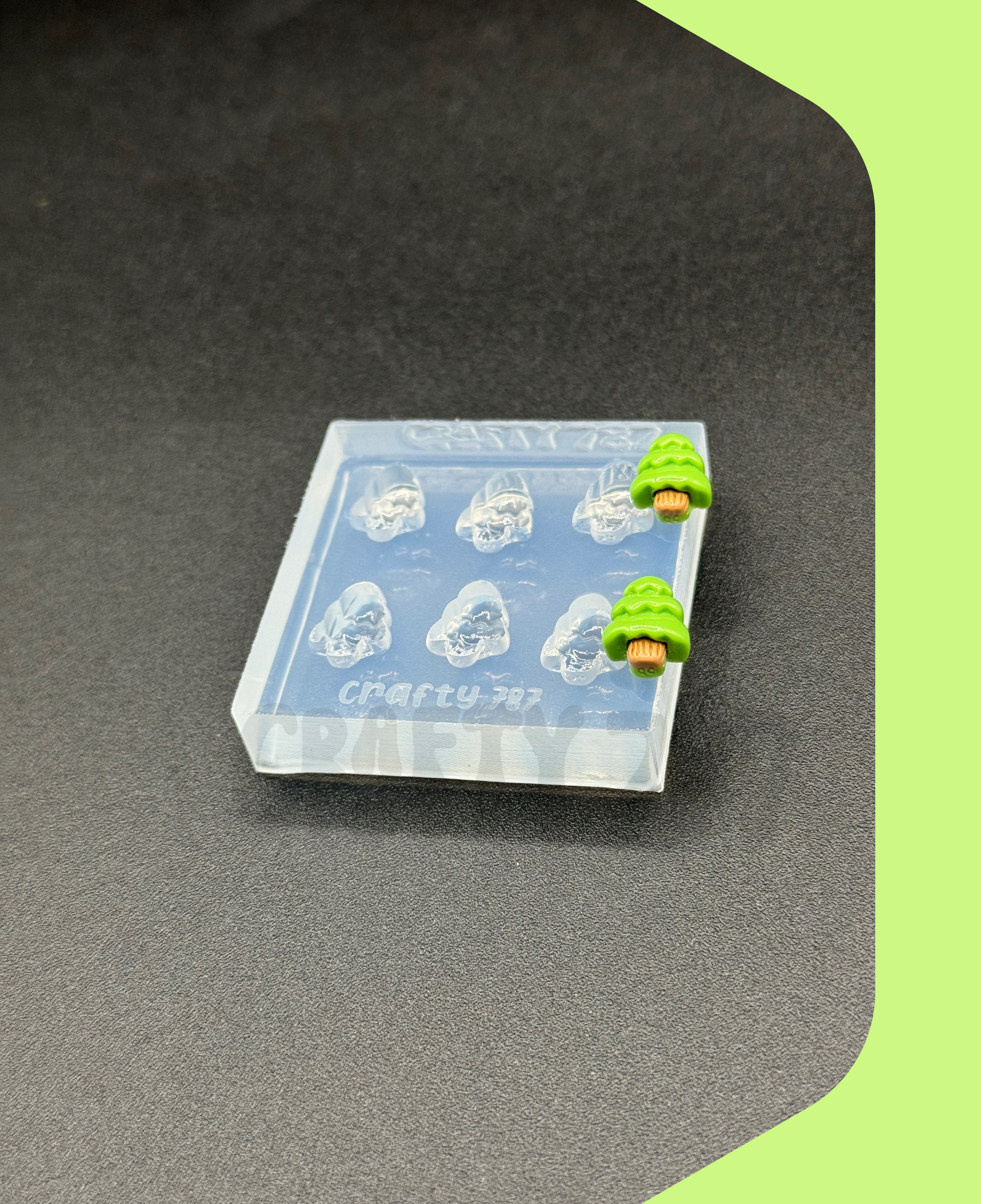 Christmas Tree 2D Mold, Earring Silicone Mold (A15)