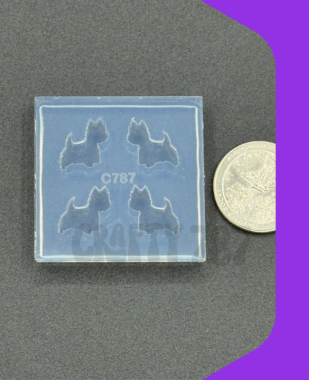 Yorkie Stud Earring Silicone Mold Resin Mold (B15)