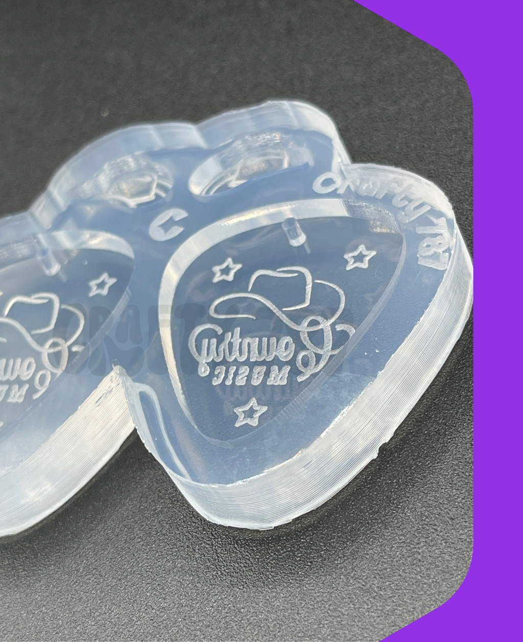 Guitar Pick Dangle Earring Resin Silicone Mold (d13)
