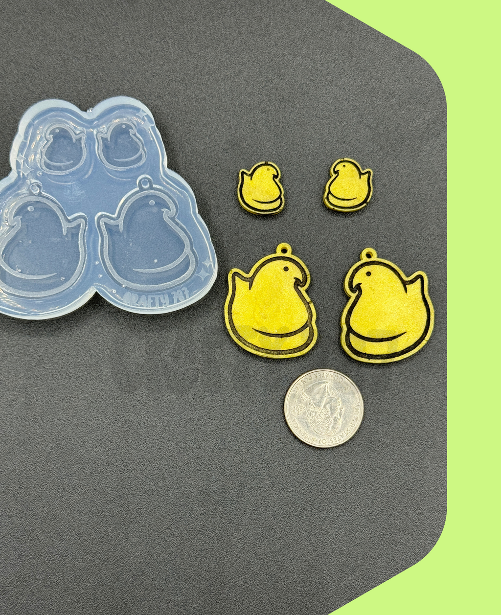Peep Chick Dangle Earring Silicone Mold With Studs (C15)