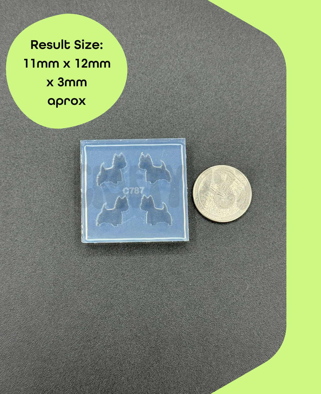 Yorkie Stud Earring Silicone Mold Resin Mold (B15)