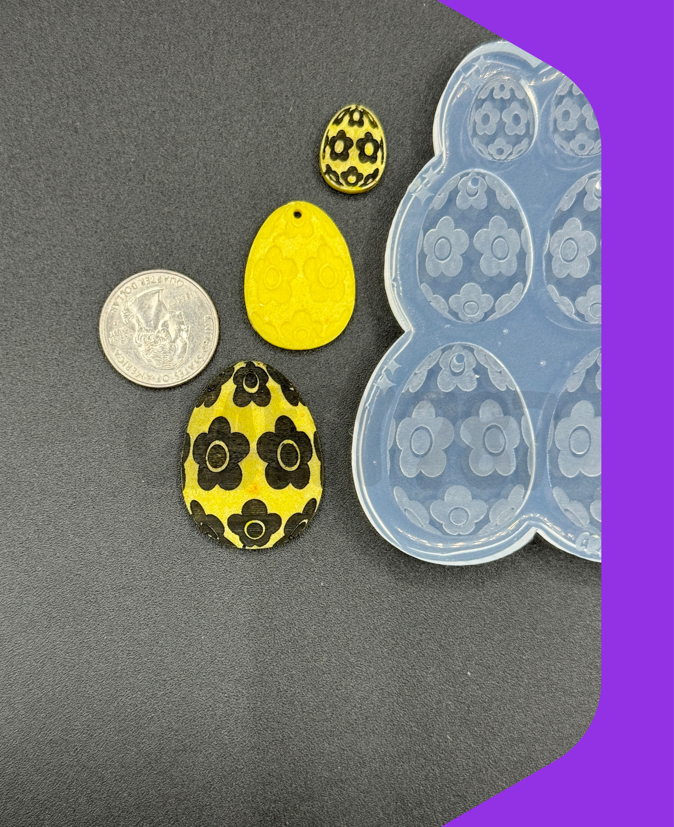 Flower Egg Easter Dangle Earring Silicone Mold Variety Size(D15)