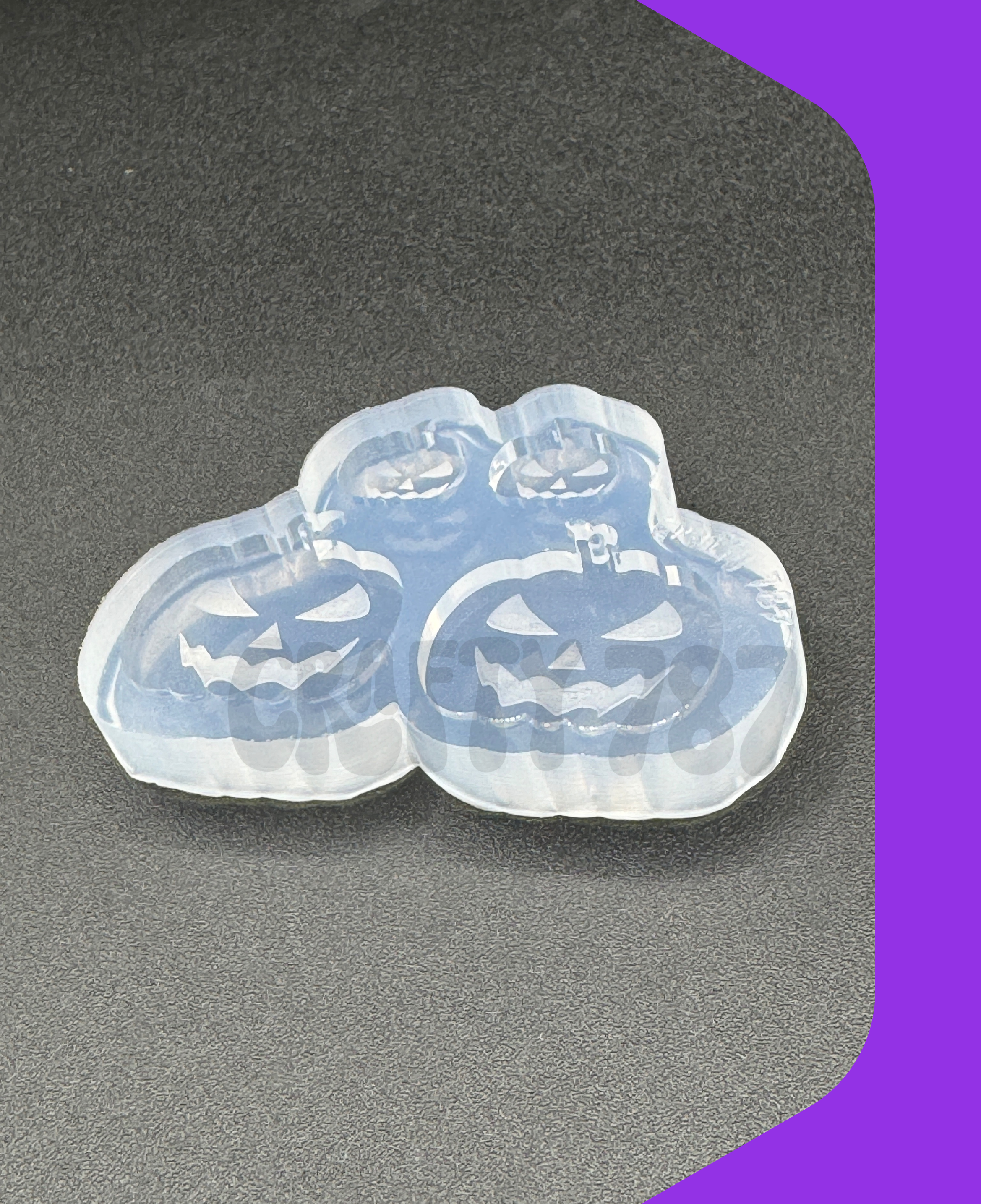 Scary Pumpkin Face Dangle Earring Silicone Mold (D5)