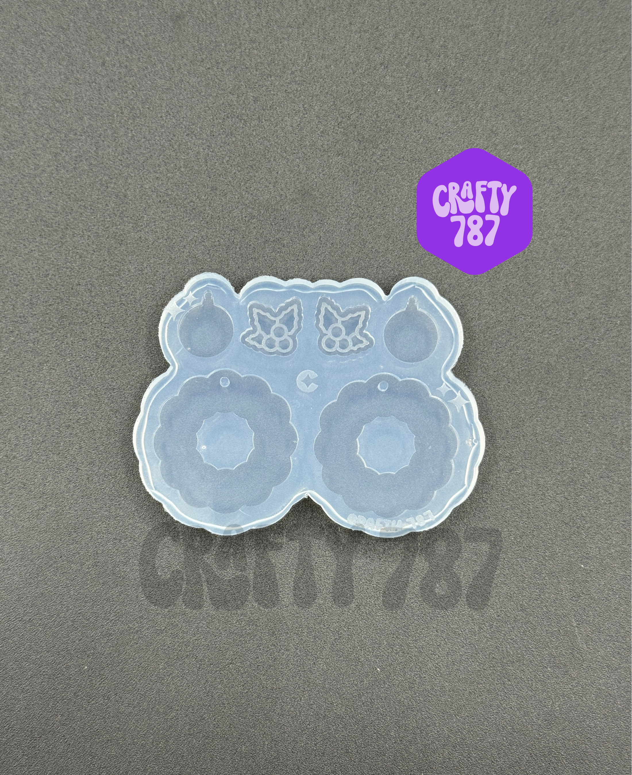 Christmas Wreath Earring Silicone Mold (c15)