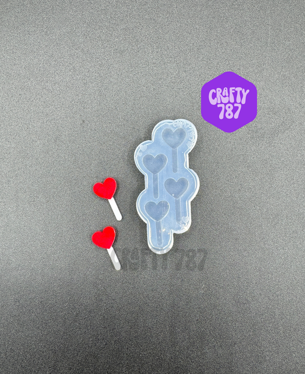 Heart Lollipop Stud Earring Layered Silicone Mold (A15)