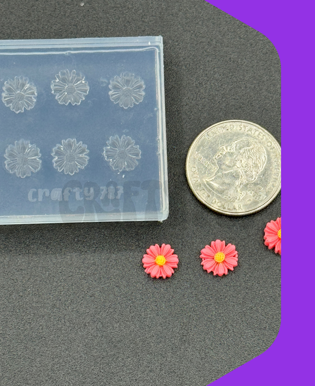 Flower 2D Margaritas 10mm Studs Earring Silicone Mold