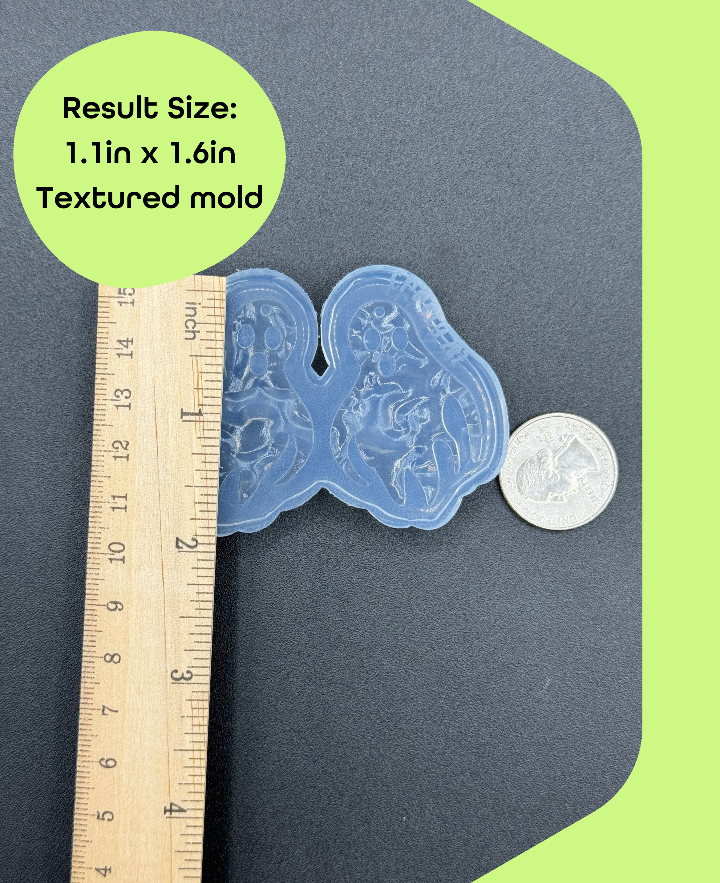 Ghost Dangle Textured Earring Silicone Mold (d14)