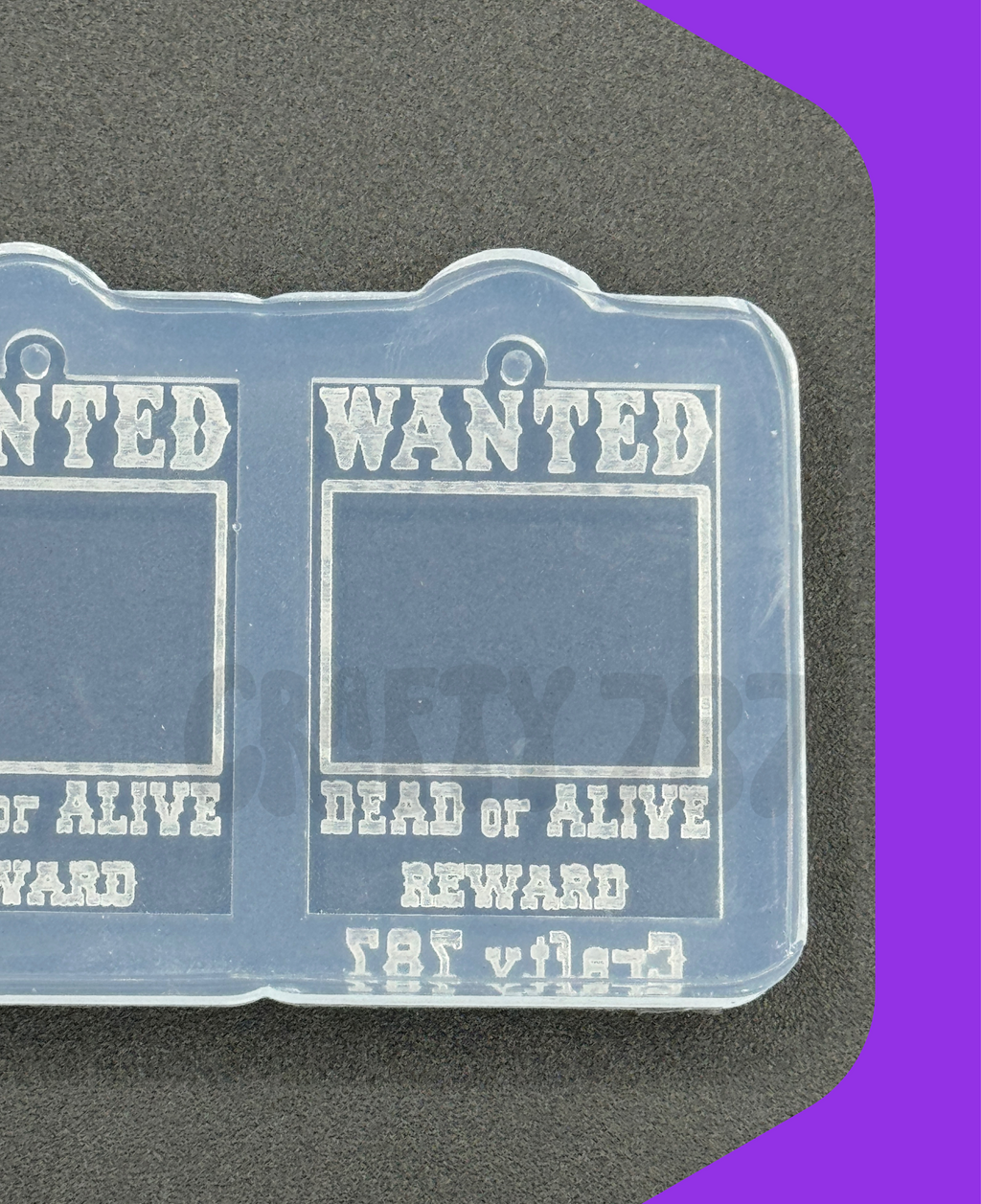 Wanted Poster Earring Silicone Mold (Space for Picture to be added) (d13)