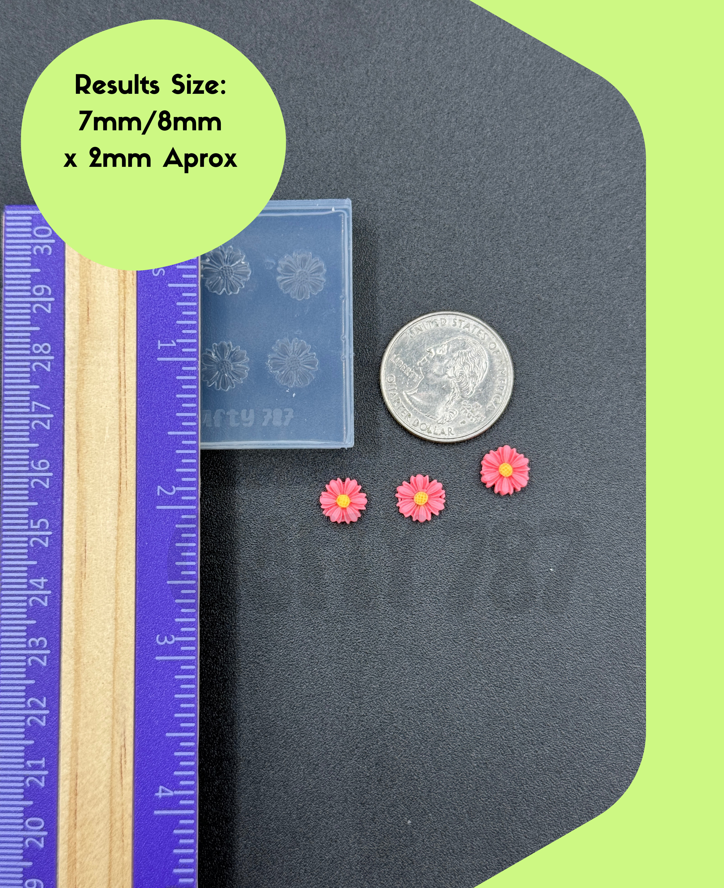 Flower 2D Margaritas 10mm Studs Earring Silicone Mold