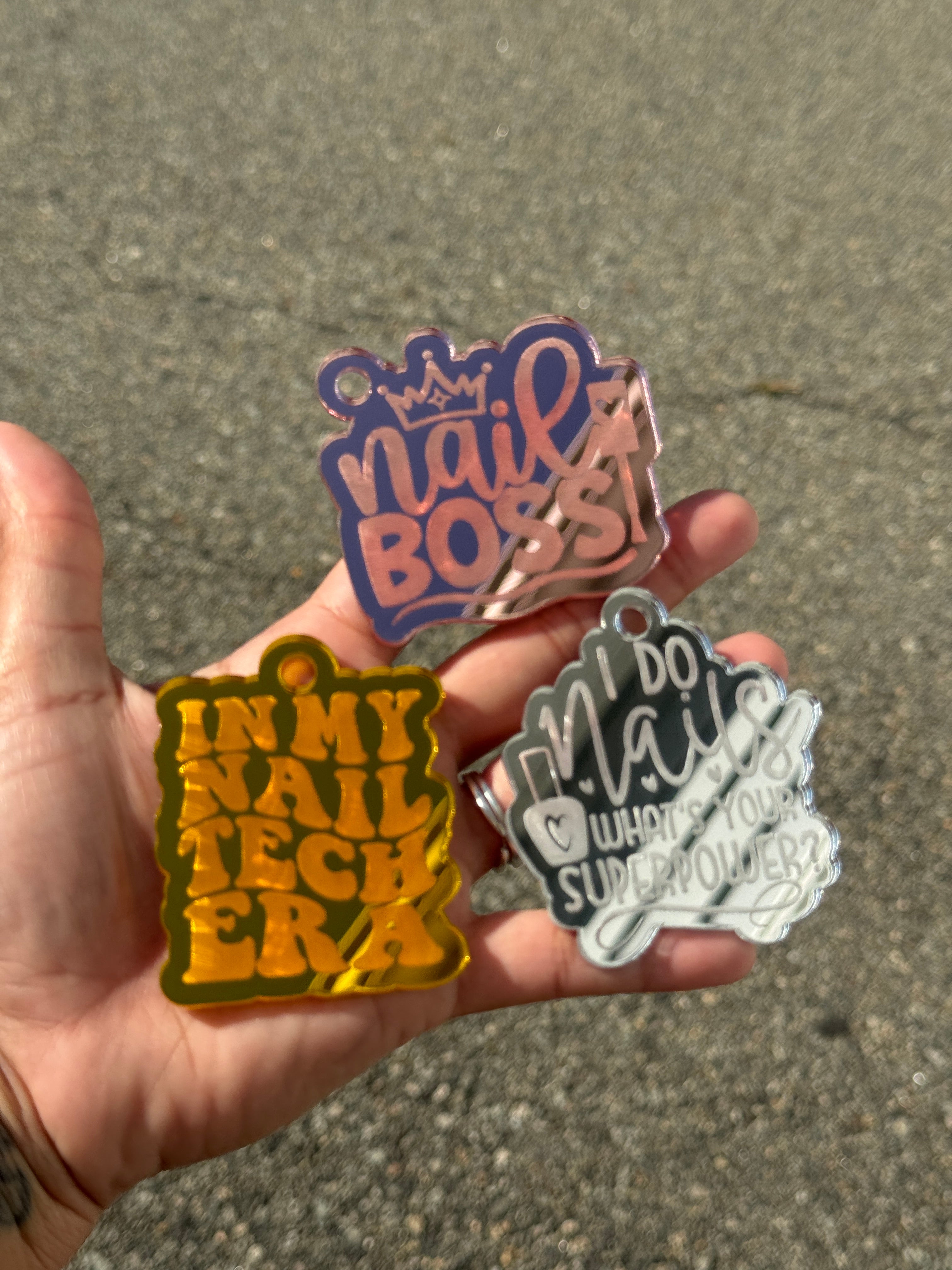 NAIL TAP KEYCHAIN + Keychain Decor Phrase