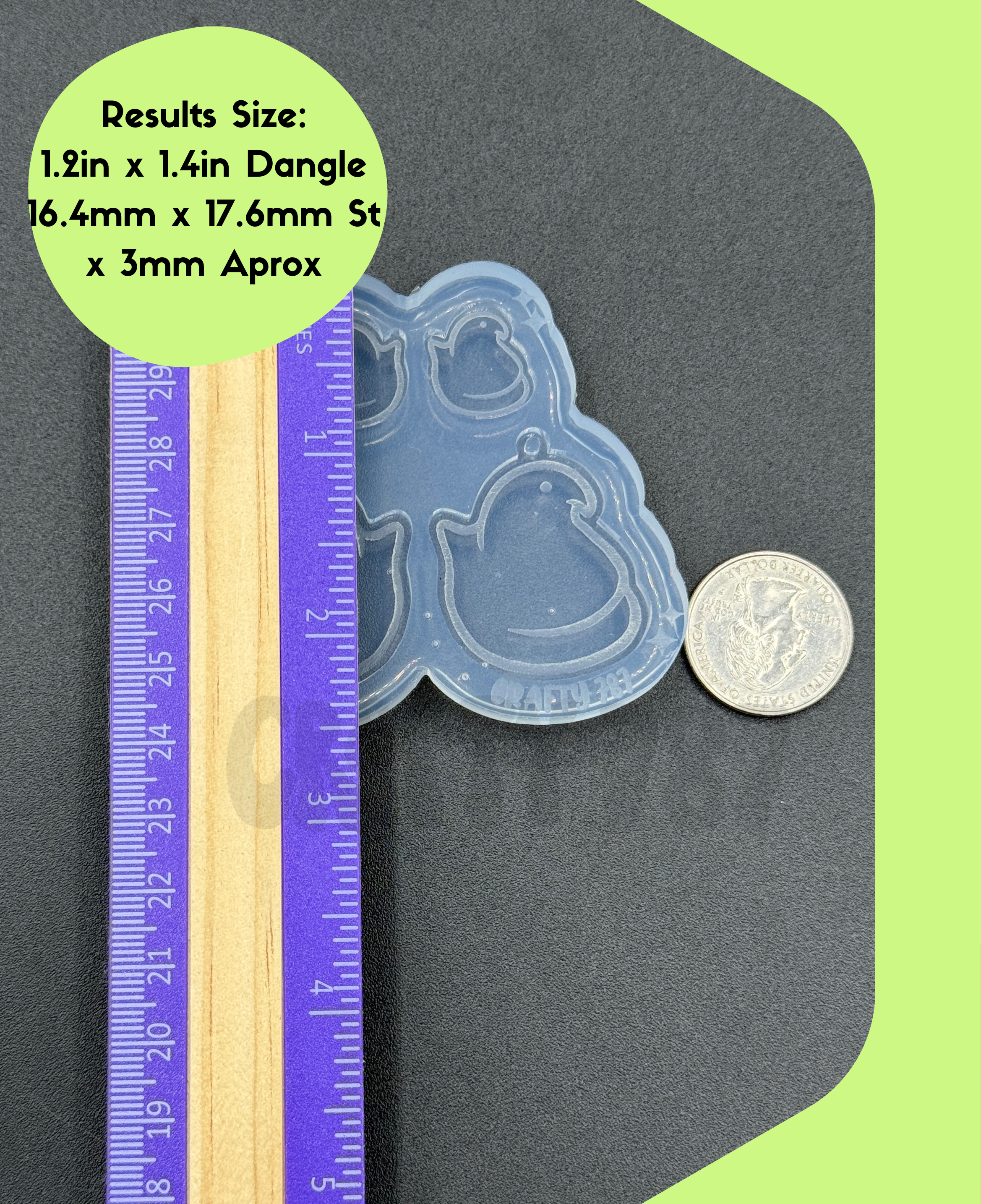 Peep Chick Dangle Earring Silicone Mold With Studs (C15)