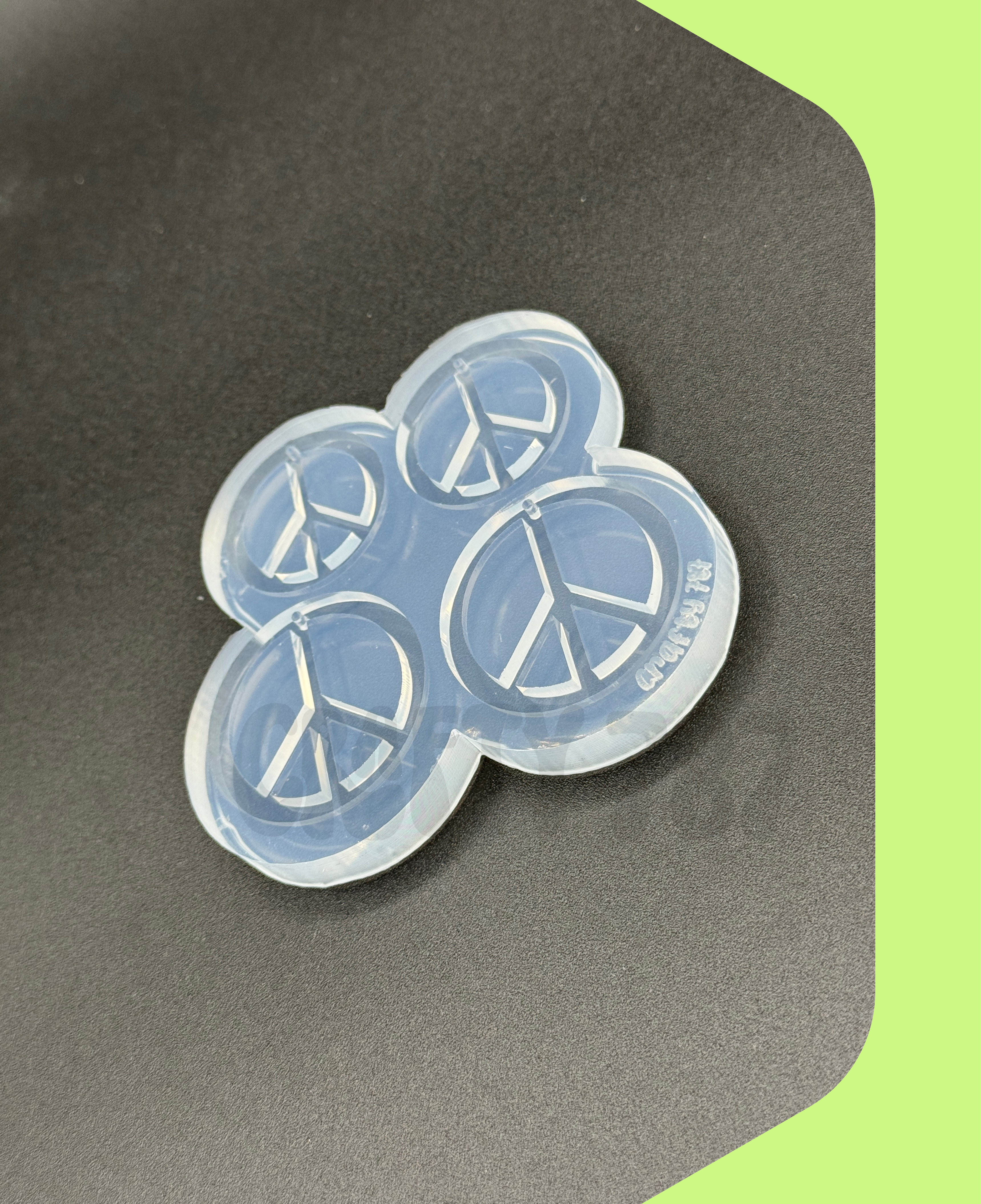 Peace Symbol Dangle Earring Silicone Mold (d13)