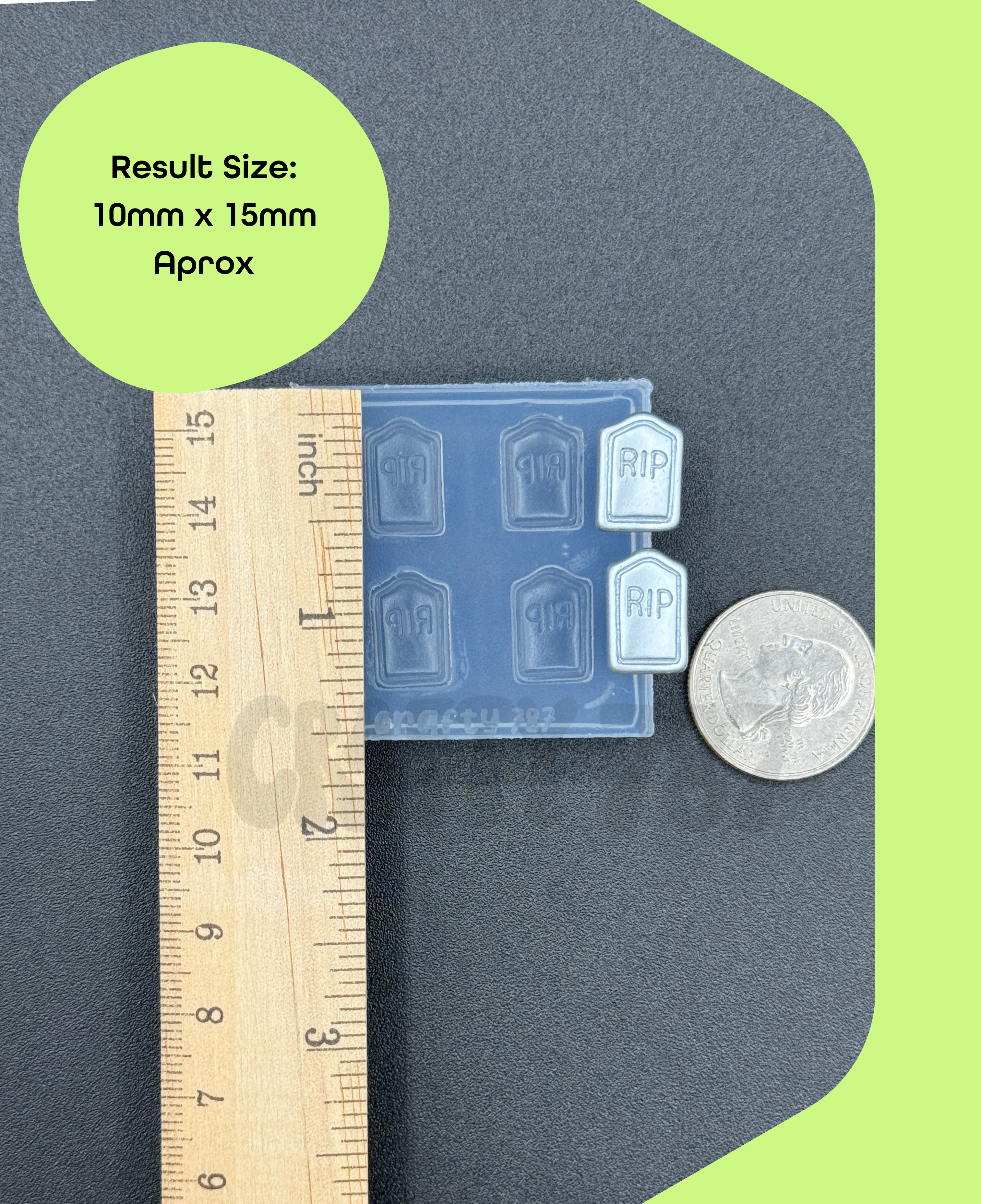 Tombstone RIP Grave Halloween Silicone Mold, Earrings Silicone Mold (A15)