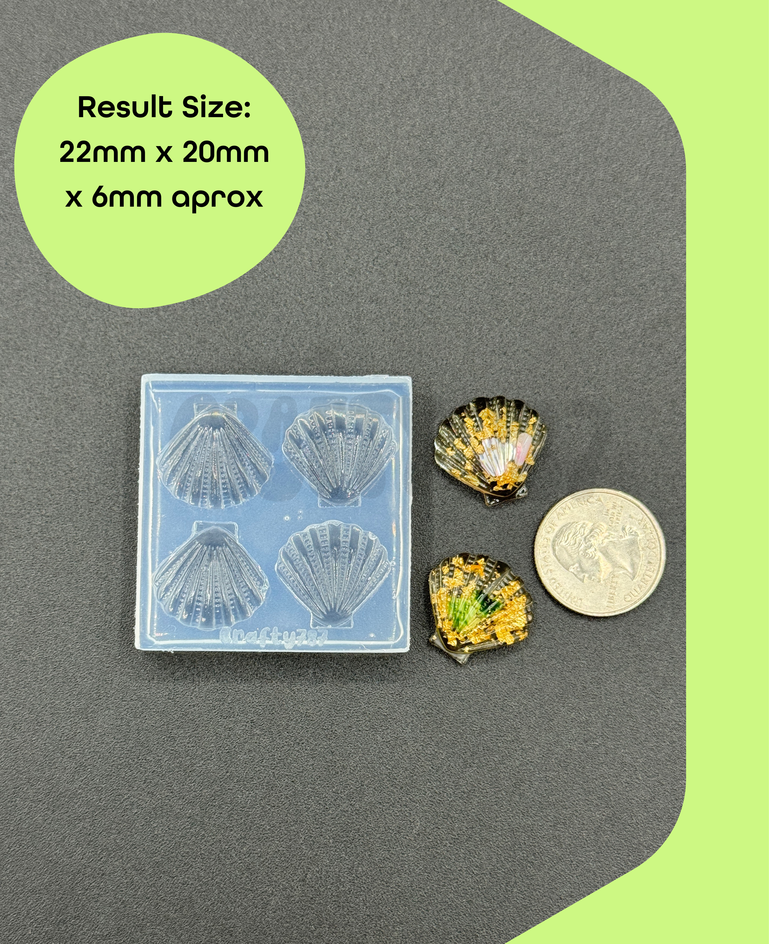 Shell 2D Silicone Mold, Resin Silicone Mold, Food Safe Mold (D15)