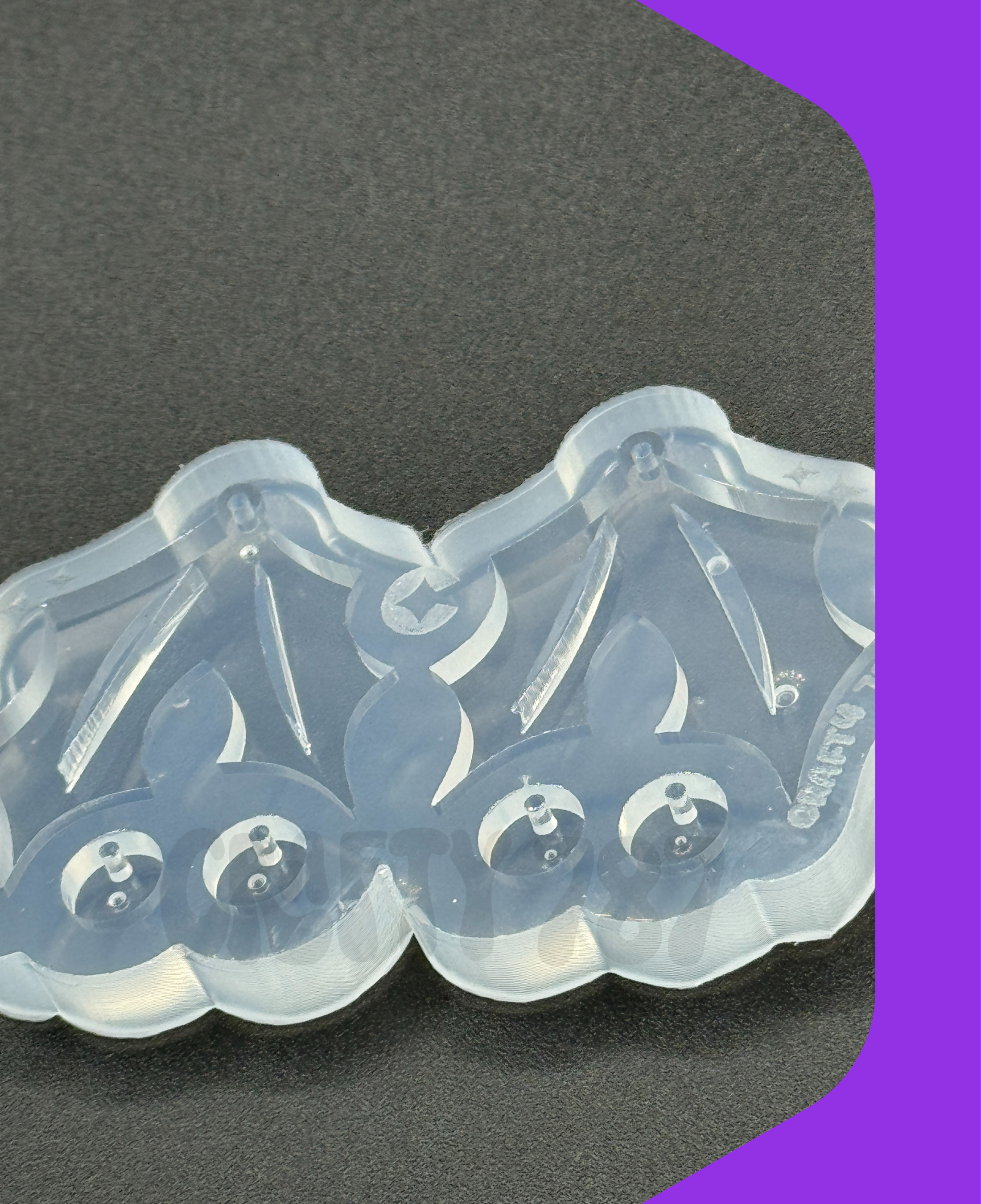 Mistletoe Dangle Christmas Earring Silicone Mold (B15)