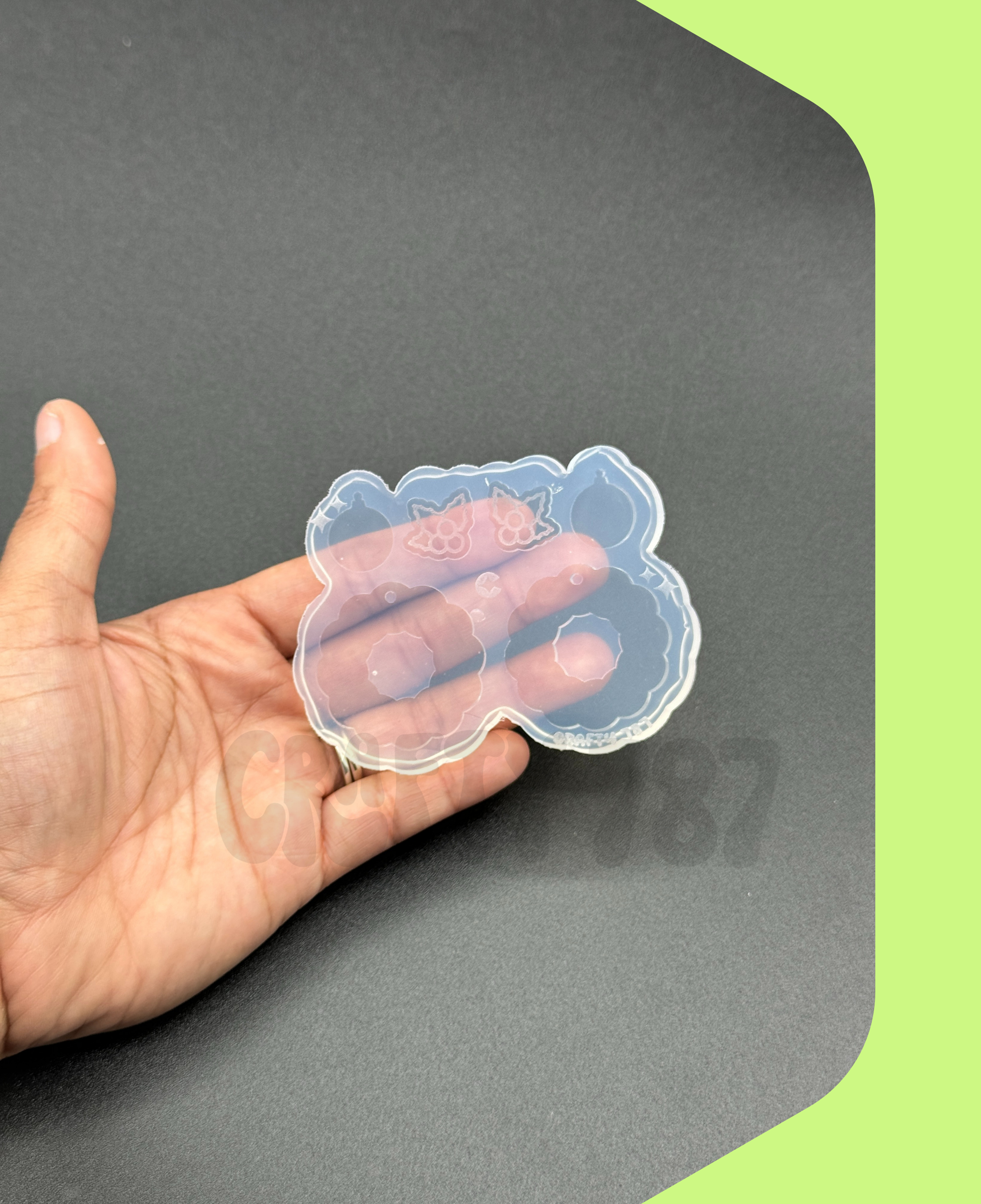 Christmas Wreath Earring Silicone Mold (c15)
