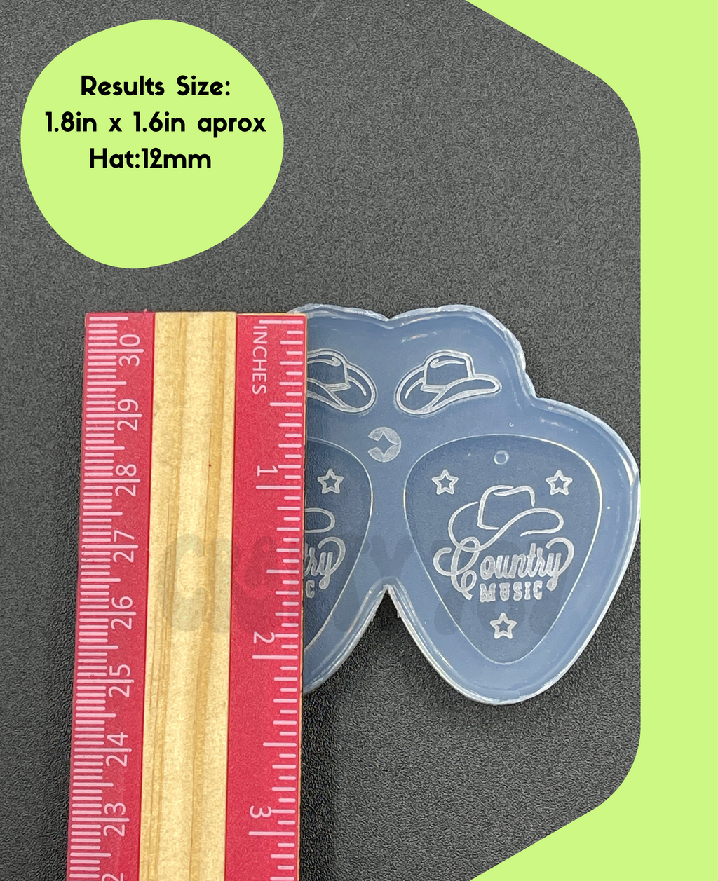 Guitar Pick Dangle Earring Resin Silicone Mold (d13)