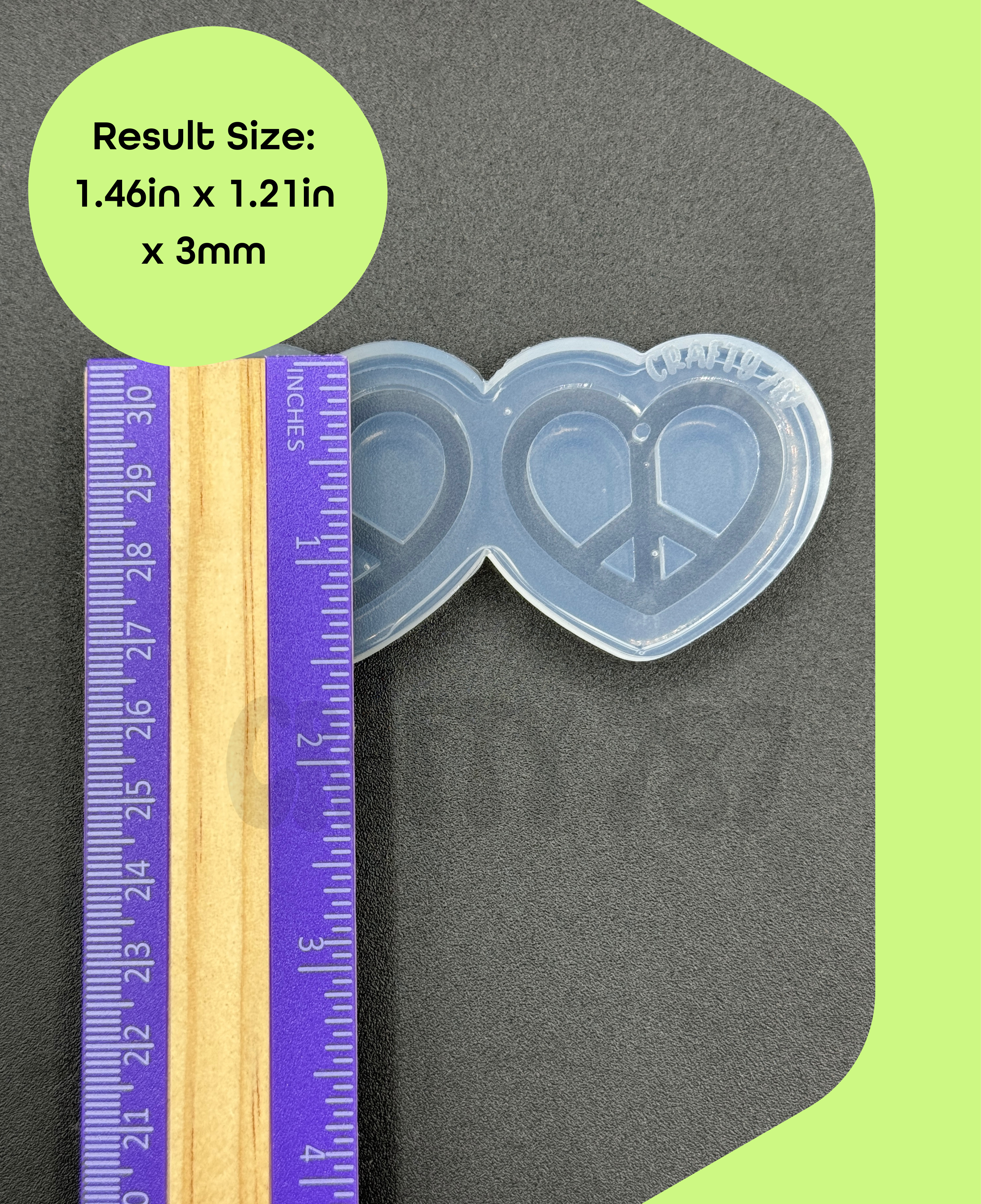 Heart Peace Dangle Earring Silicone Mold (d13)