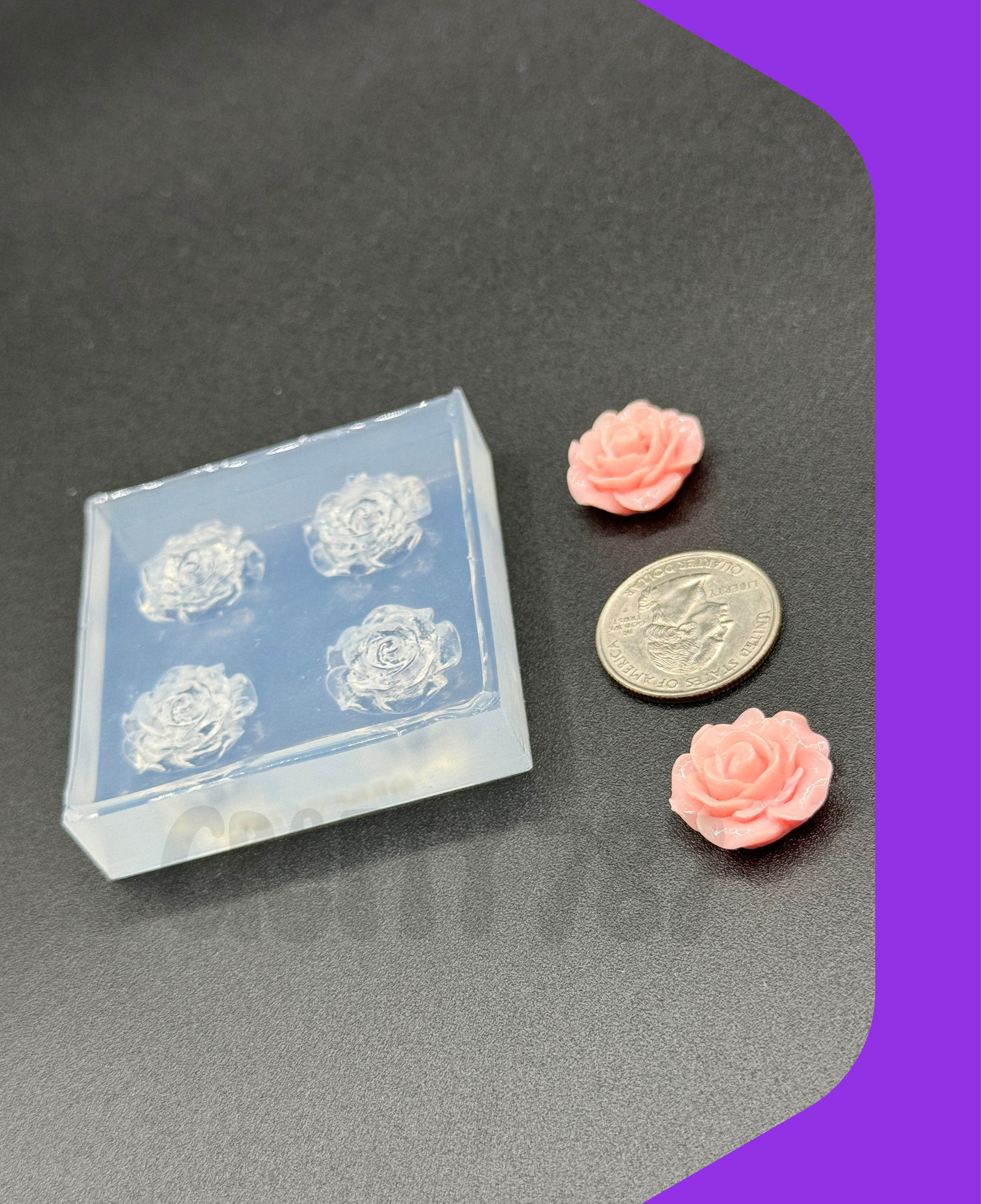 Rose 2D Silicone Mold 20mm