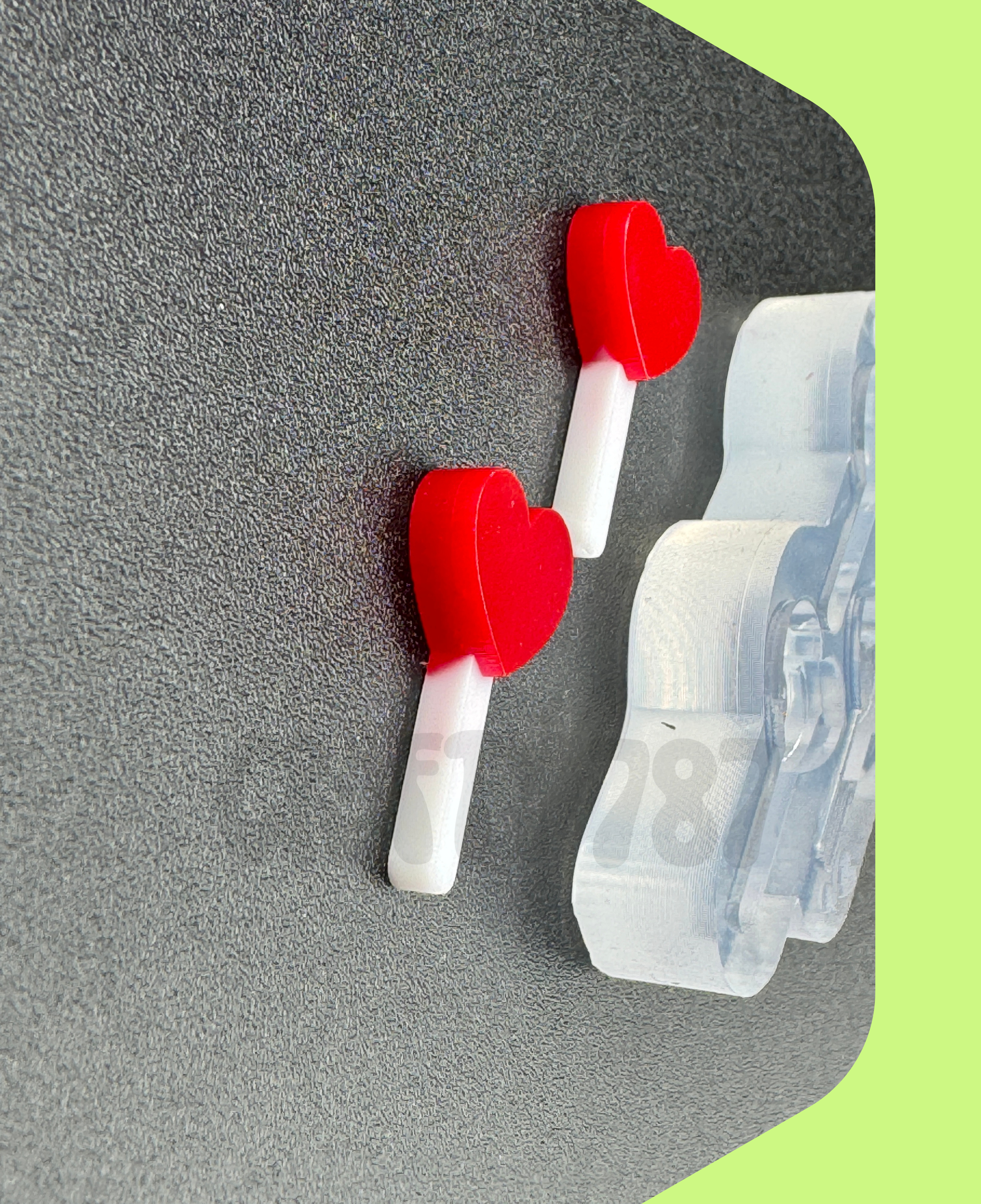 Heart Lollipop Stud Earring Layered Silicone Mold (A15)