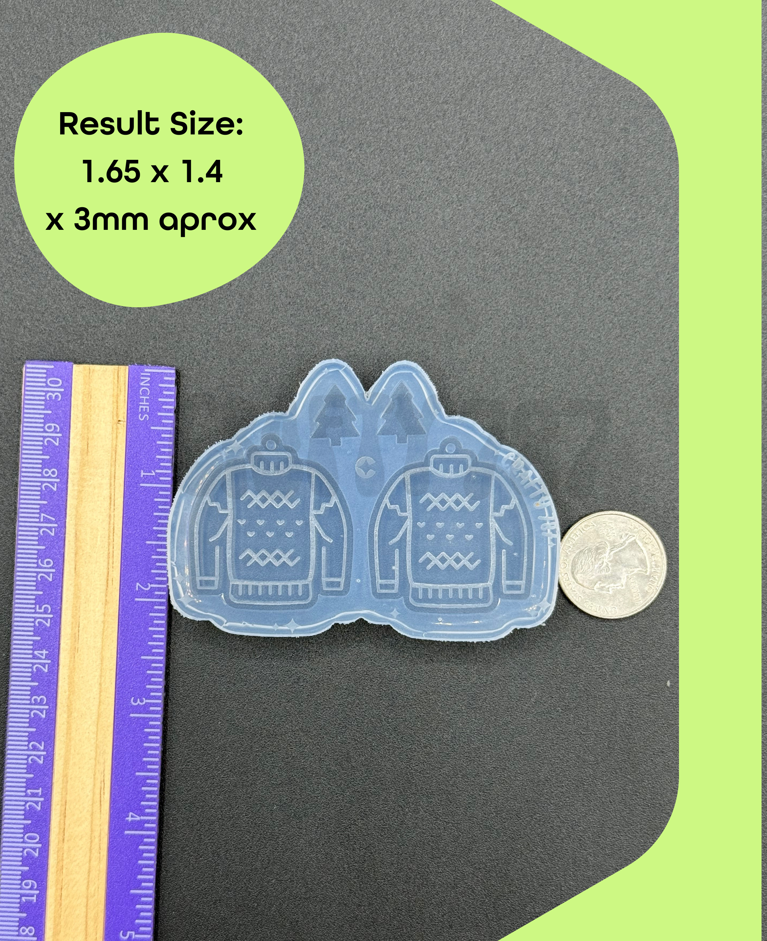 Christmas Sweater Dangle Earring Silicone Mold(c15)