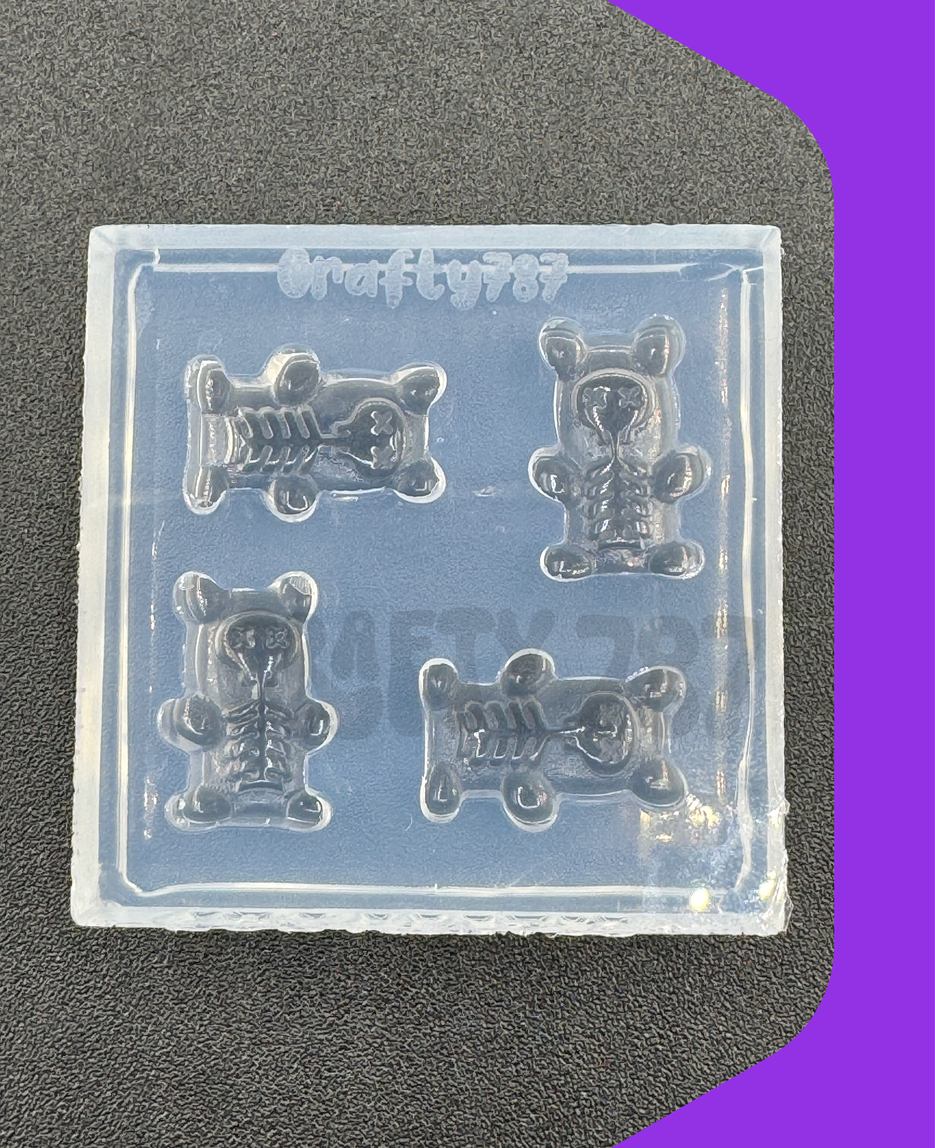 Skeleton Gummy Bear Silicone Mold, Halloween Earring Silicone Mold (D15)